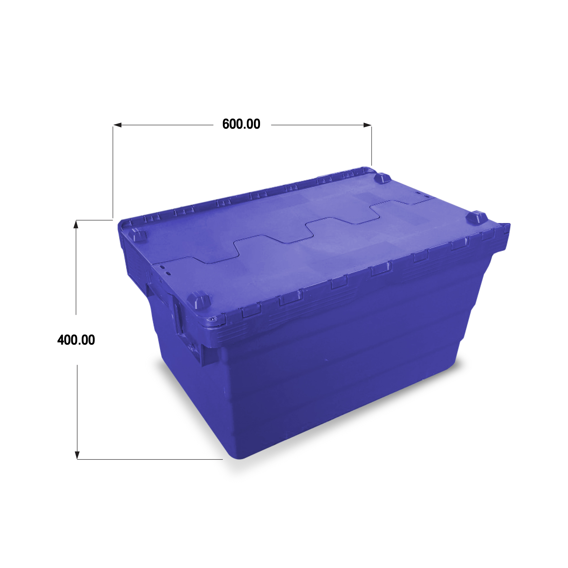 ลังพลาสติกฝาซิกแซกสีน้ำเงิน ALC600-365