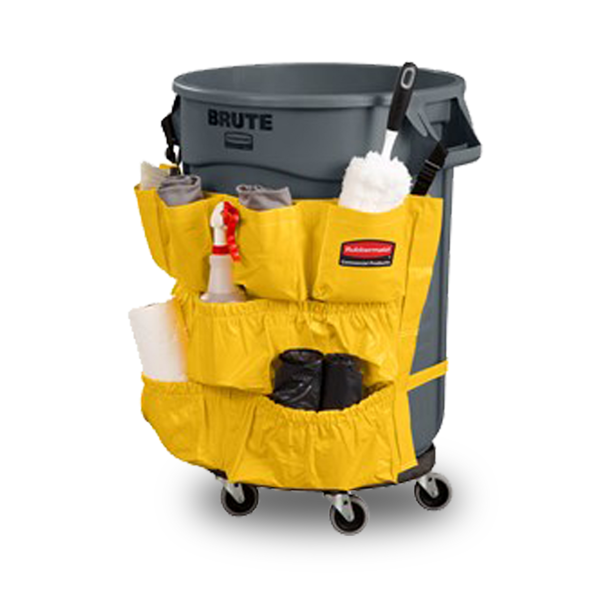 กระเป๋าไวนิลใส่อุปกรณ์ทำความสะอาด อุปกรณ์เสริมถังขยะ - BRUTE® Caddy Bag สีเหลือง