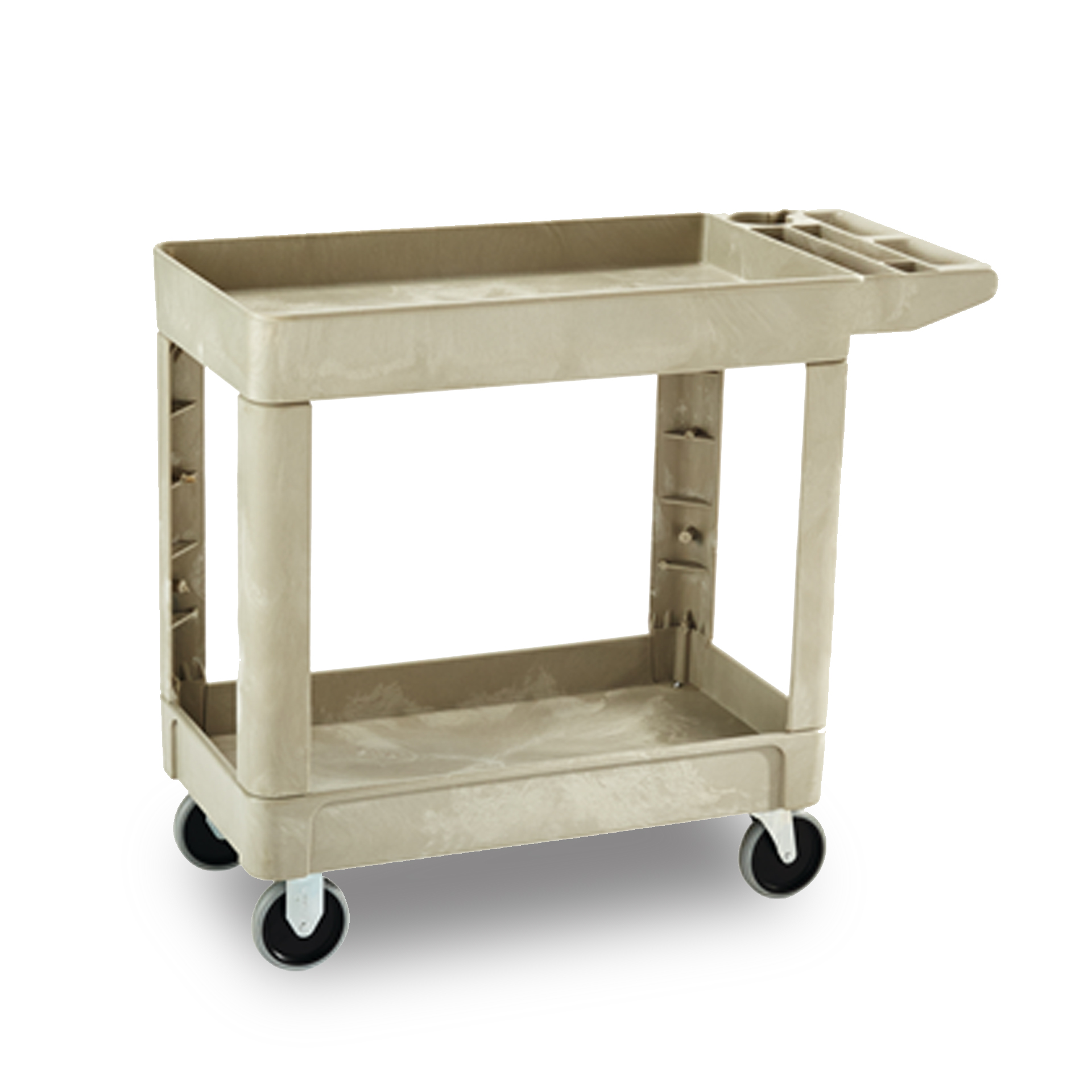 HEAVY DUTY FLAT HANDLE UTILITY CART, SMALL BEIGE