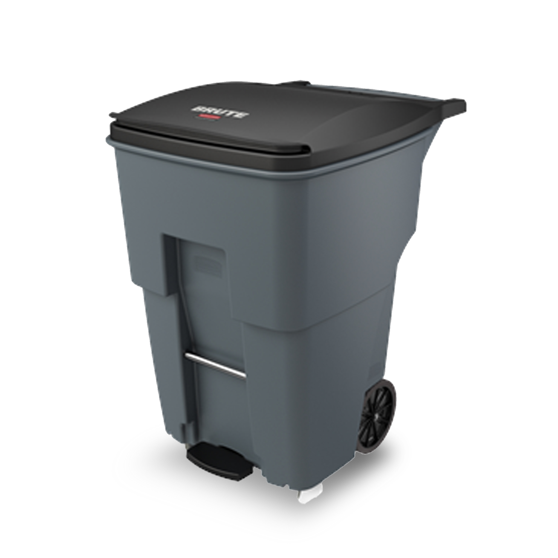 ถังขยะเทศบาล แบบมีเท้าเหยียบ Rubbermaid 4 ล้อ ขนาด 360 ลิตร สีเทา