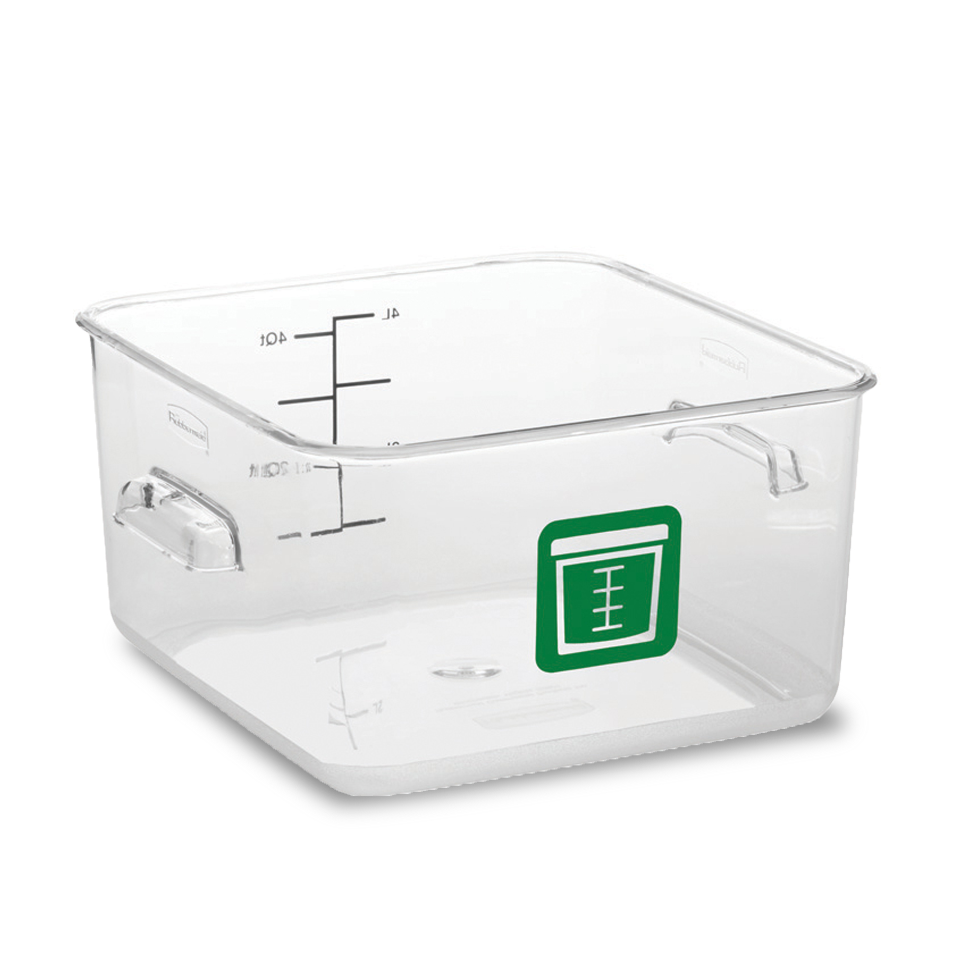 กล่องเก็บวัตถุดิบอาหารสี่เหลี่ยม Color-Coded Square Container Clear ขนาด 4 qt สีเขียว
