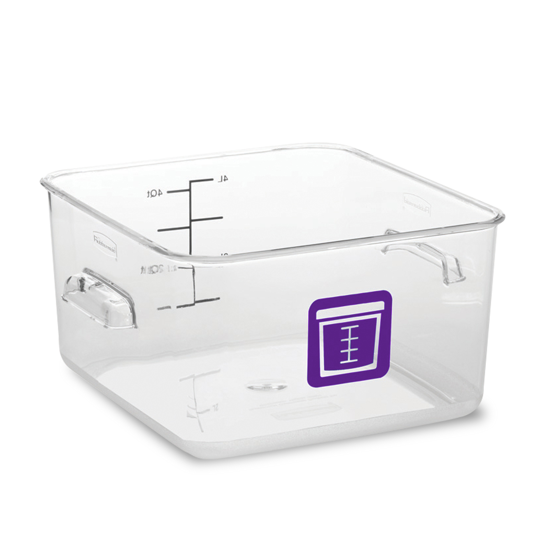 กล่องเก็บวัตถุดิบอาหารสี่เหลี่ยม Color-Coded Square Container Clear ขนาด 4 qt สีม่วง