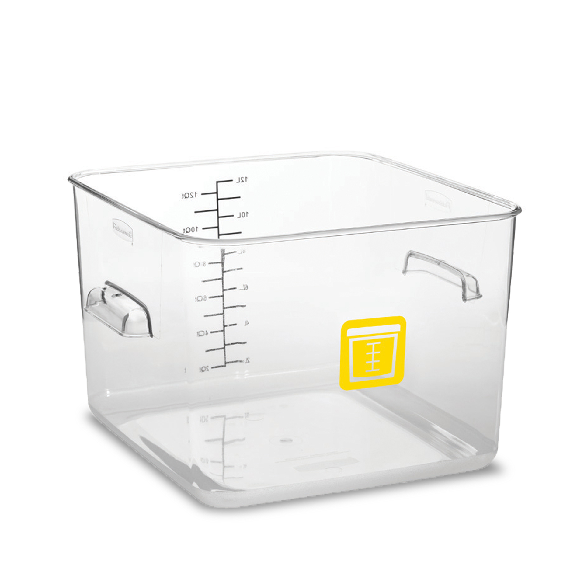 กล่องเก็บวัตถุดิบอาหารสี่เหลี่ยม Color-Coded Square Container Clear ขนาด 12 qt สีเหลือง