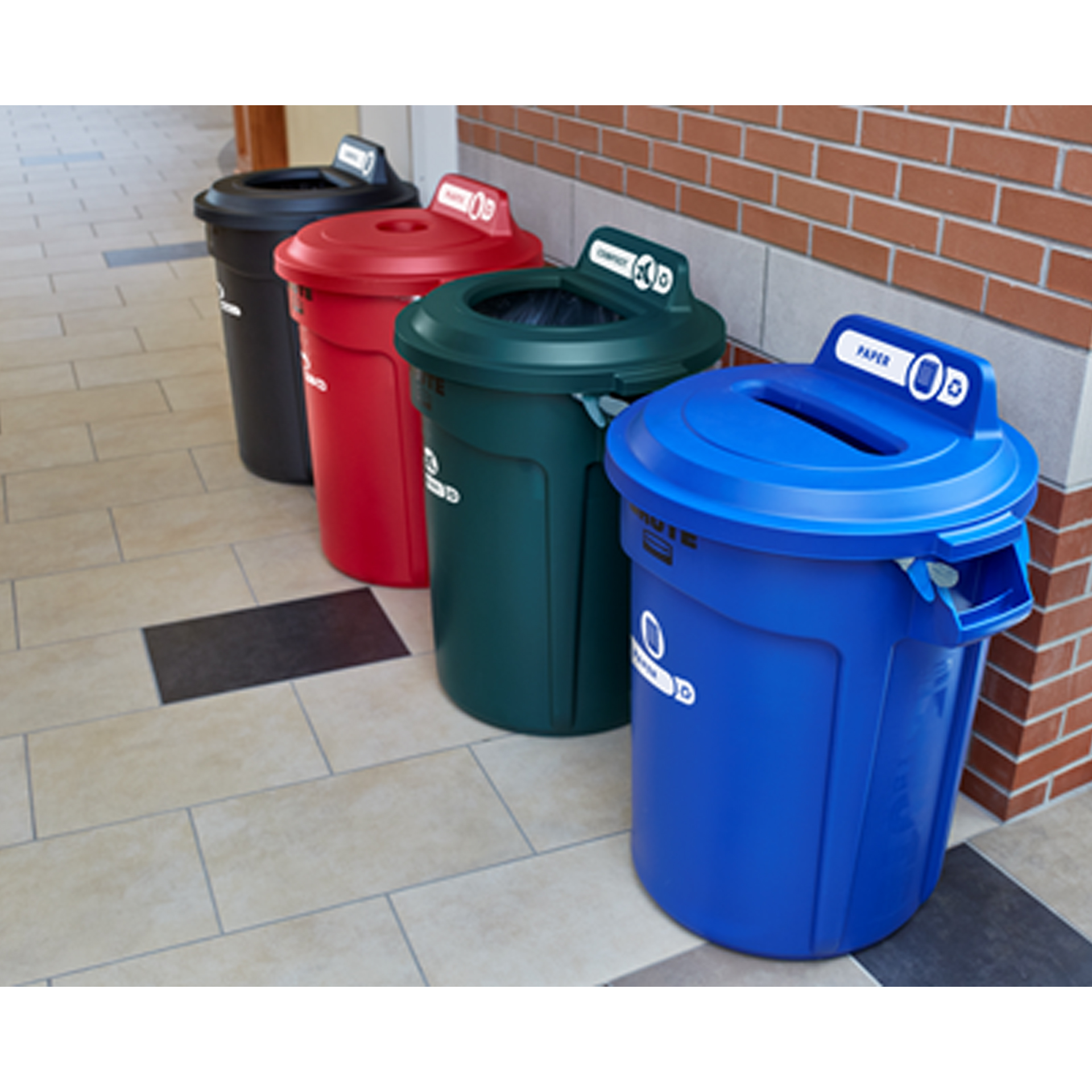 ฝาถัง BRUTE® Container สำหรับรีไซเคิล สีดำ