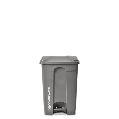 ถังขยะพลาสติก ขนาด 45 ลิตร แบบมีเท้าเหยียบ สีเทา