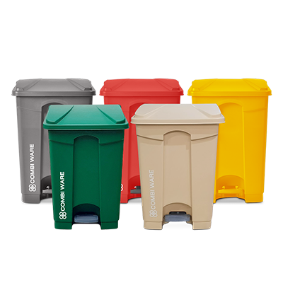 ถังขยะพลาสติก ขนาด 45 ลิตร แบบมีเท้าเหยียบ สีเทา