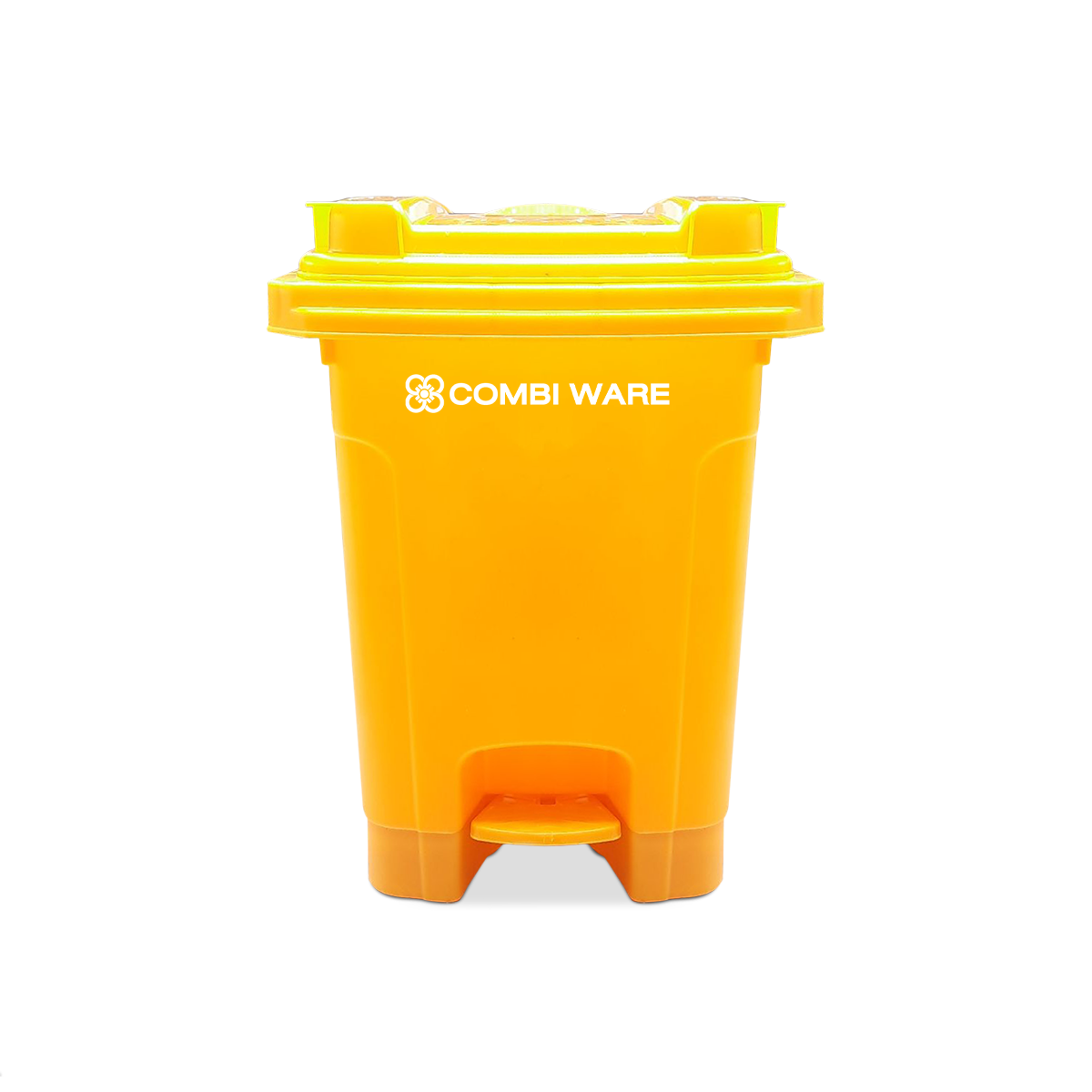 ถังขยะพลาสติก ขนาด 60 ลิตร แบบมีเท้าเหยียบ สีเหลือง