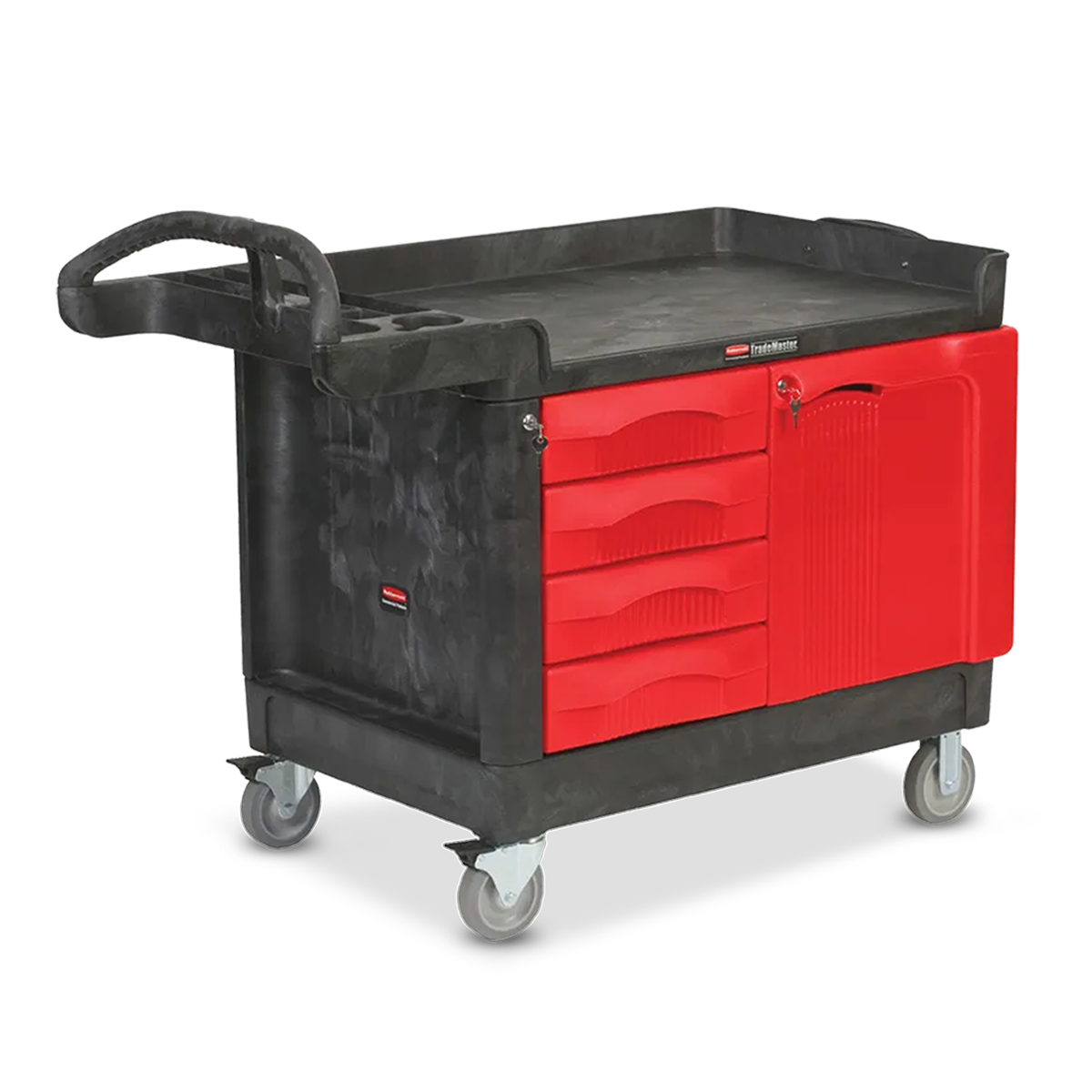 รถเข็นเครื่องมือช่าง พร้อมตู้และลิ้นชัก 4 ชั้น TradeMaster® Cart with 4 Drawers and Cabinet