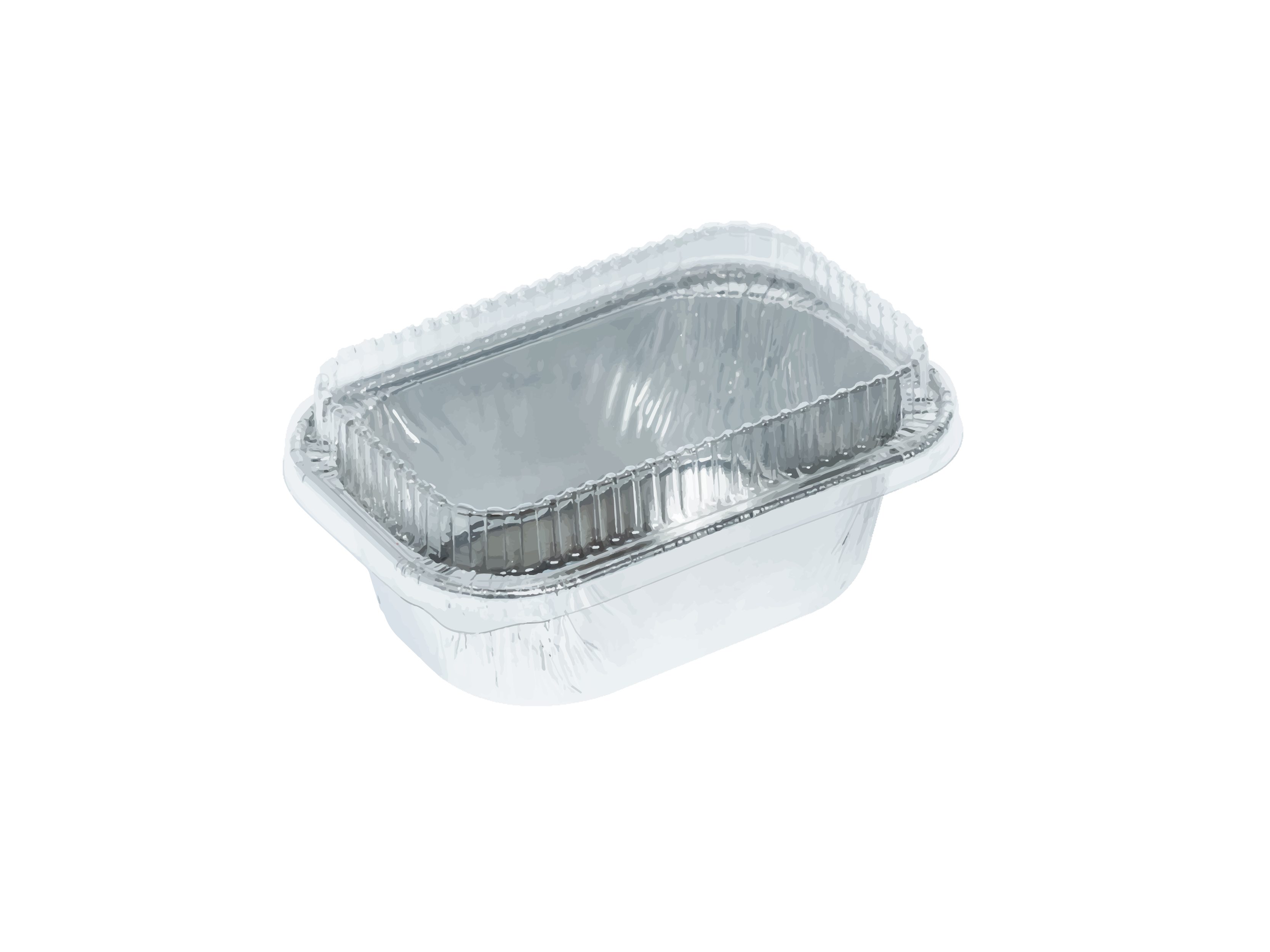 ถ้วยฟอยล์ ทรงเหลี่ยม สีเงิน พร้อมฝา No.4003 (10 ชุด/แพ็ค)