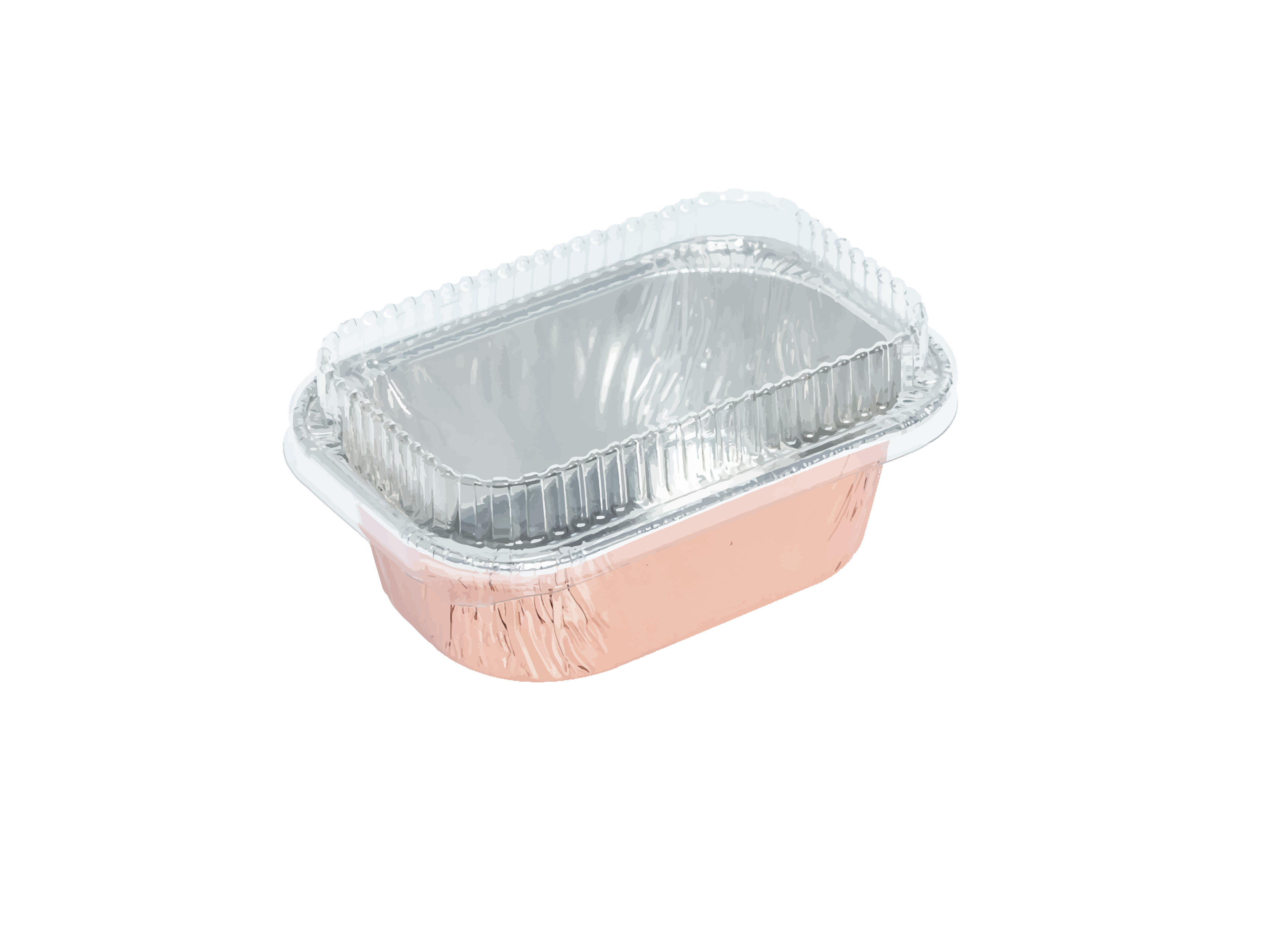 ถ้วยฟอยล์ ทรงเหลี่ยม สีโรสโกลด์ พร้อมฝา No.4004 (10 ชุด/แพ็ค)