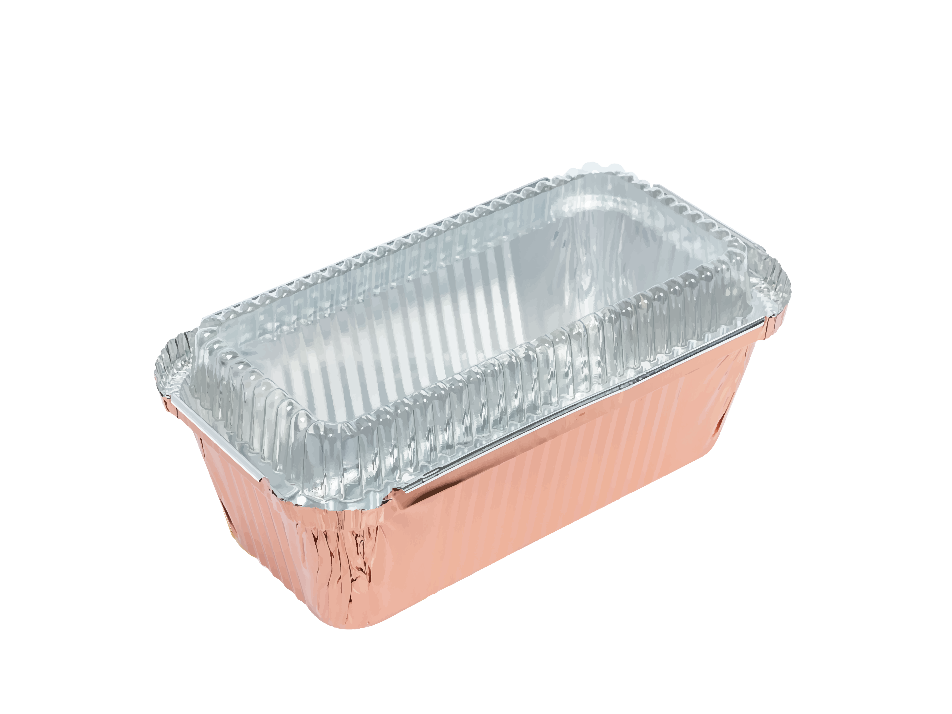 ถ้วยฟอยล์ ทรงเหลี่ยม สีโรสโกลด์ พร้อมฝา No.4007 (5 ชุด/แพ็ค)