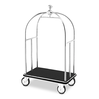 รถเข็นเก็บกระเป๋า 4 ล้อ Baggage Trolley สีดำ