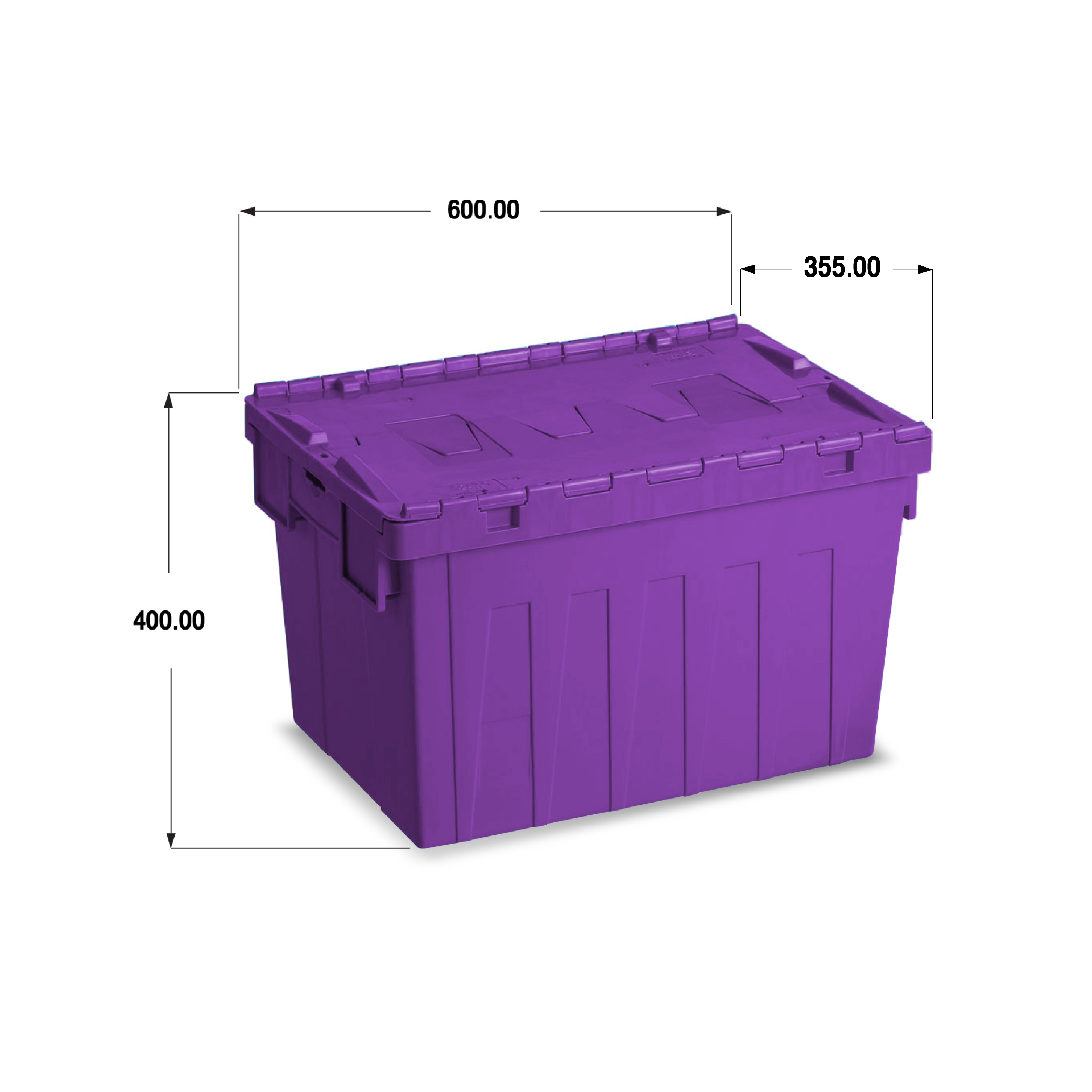 ลังพลาสติกฝาซิกแซกสีม่วง ALC-6435