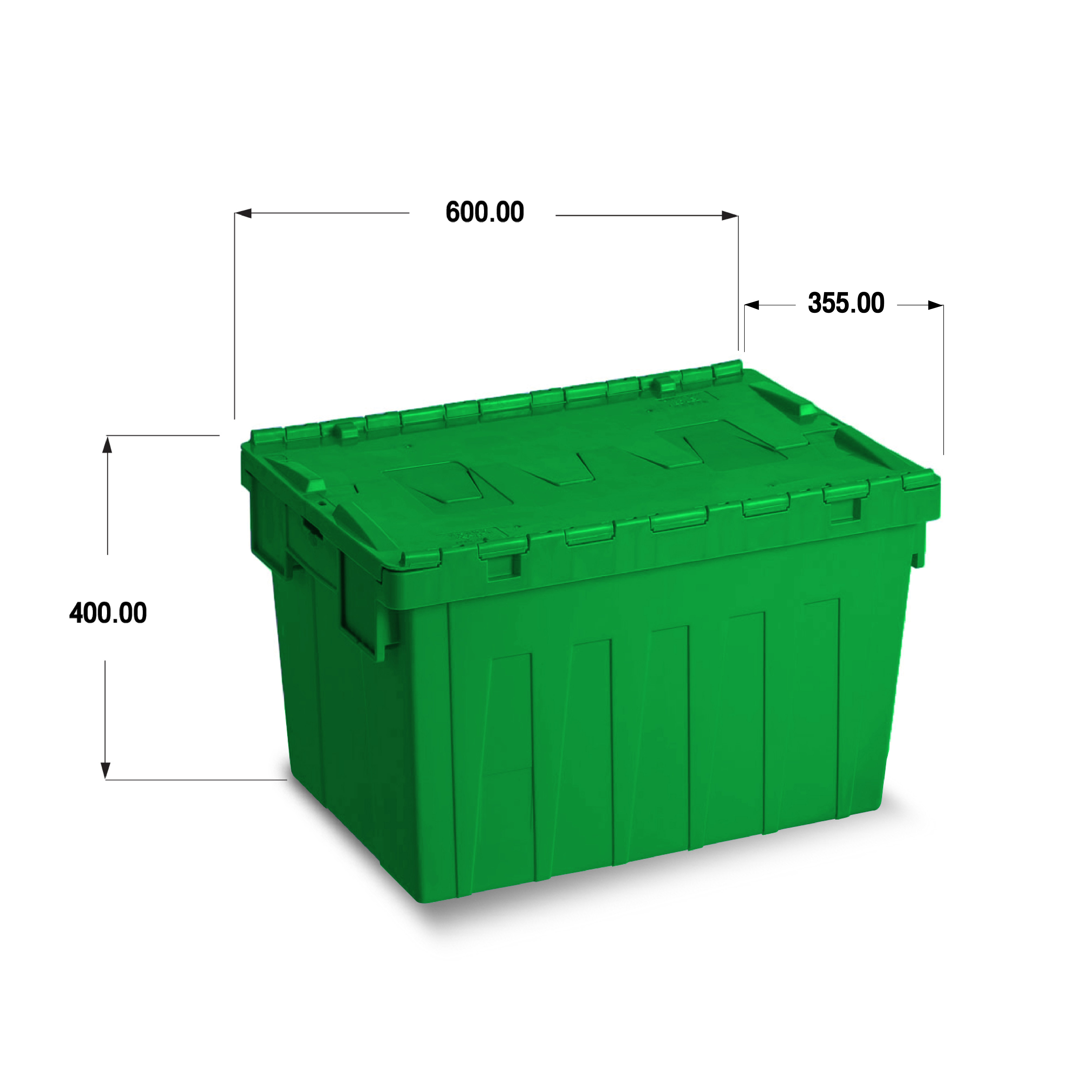 ลังพลาสติกฝาซิกแซกสีเขียว ALC-6435