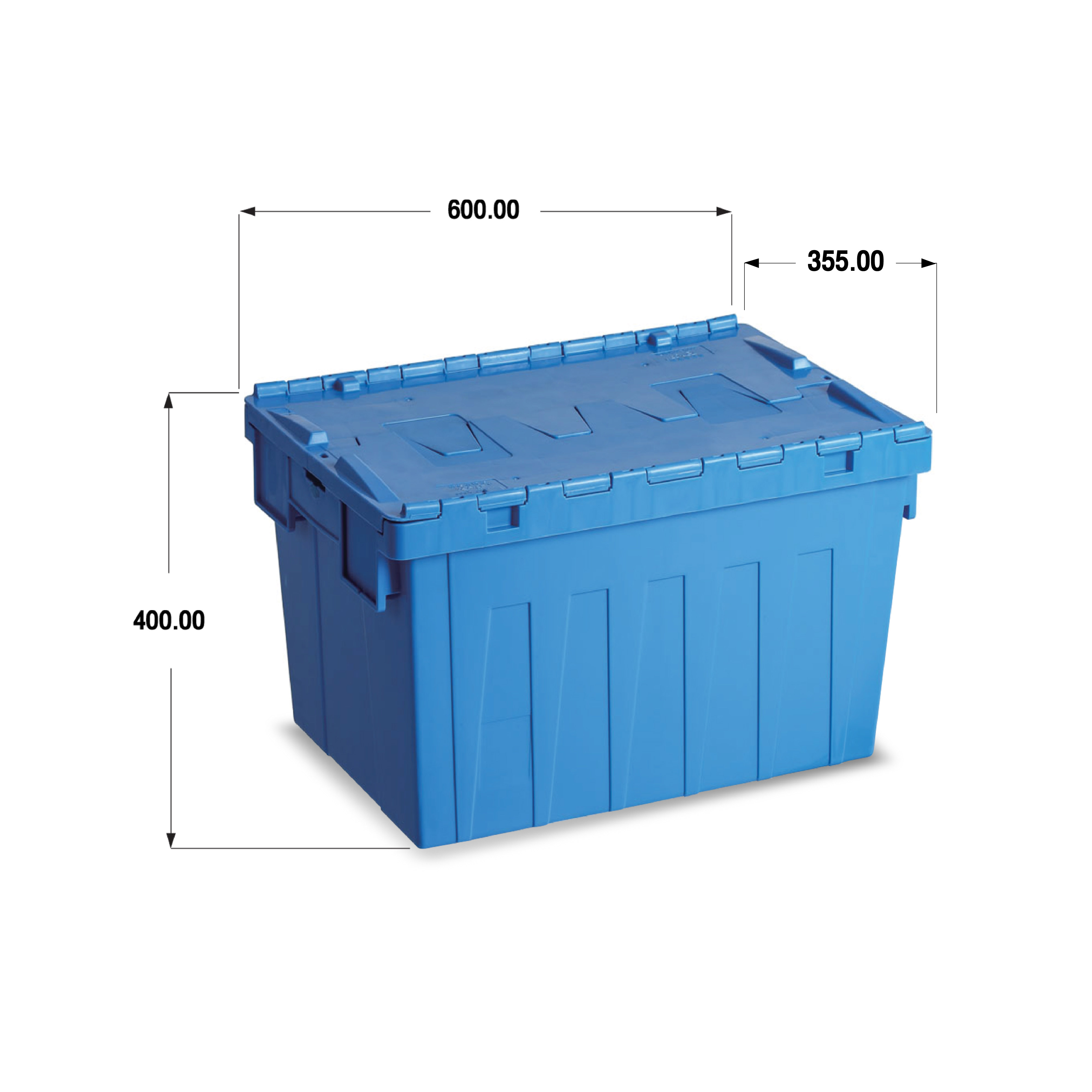 ลังพลาสติกฝาซิกแซกสีฟ้า ALC-6435