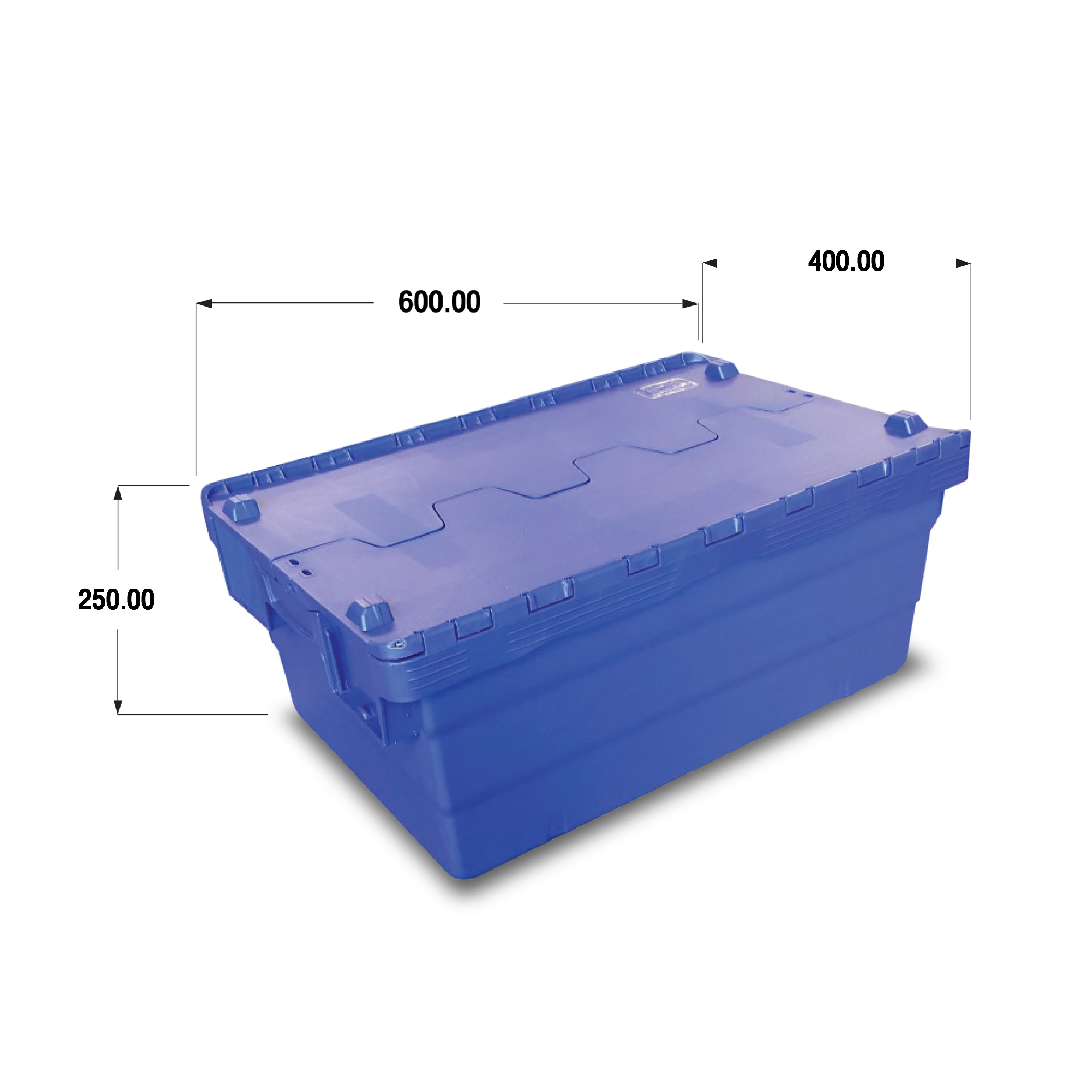 ลังพลาสติกฝาซิกแซกสีน้ำเงิน ALC600-250