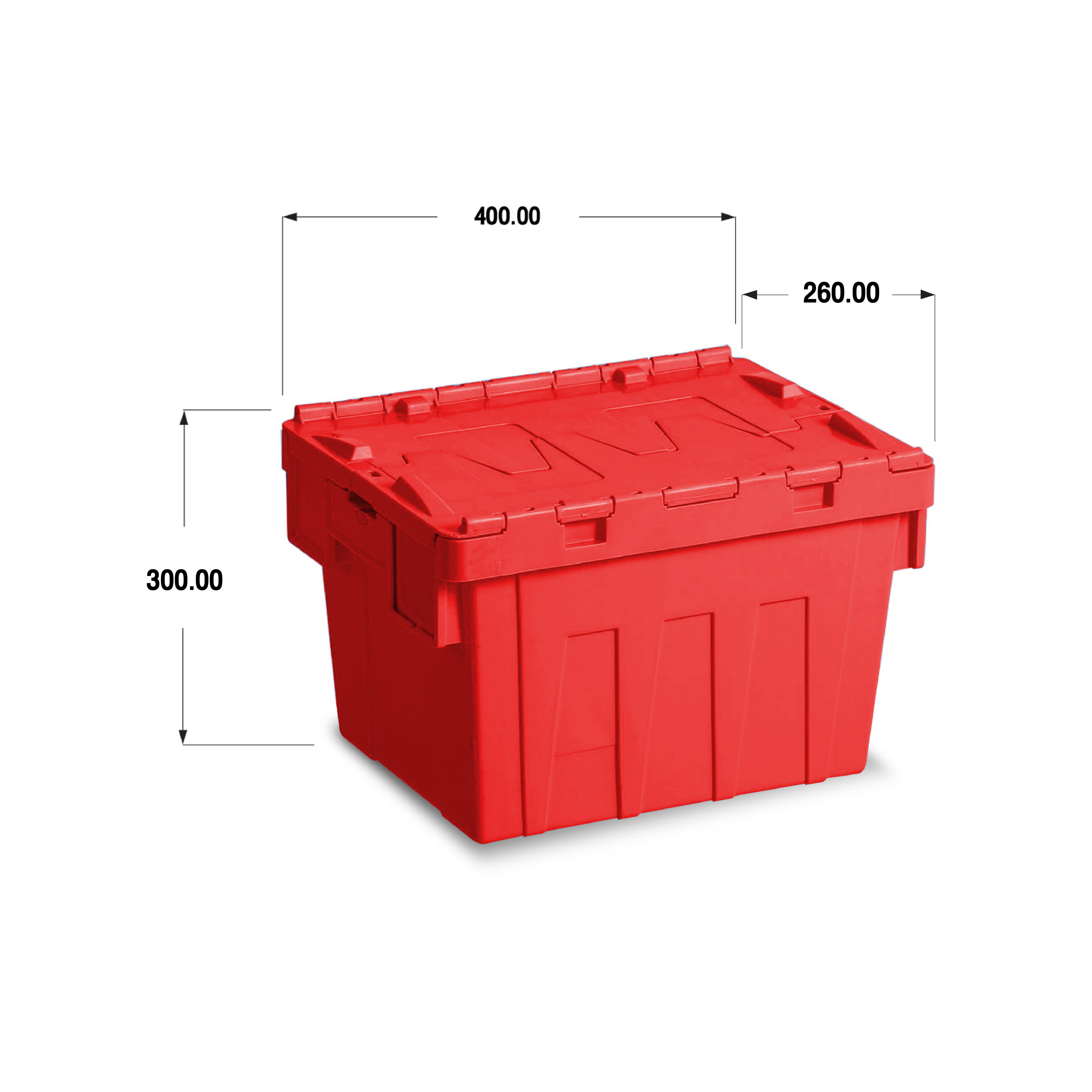 ลังพลาสติกฝาซิกแซกสีแดง ALC-4326