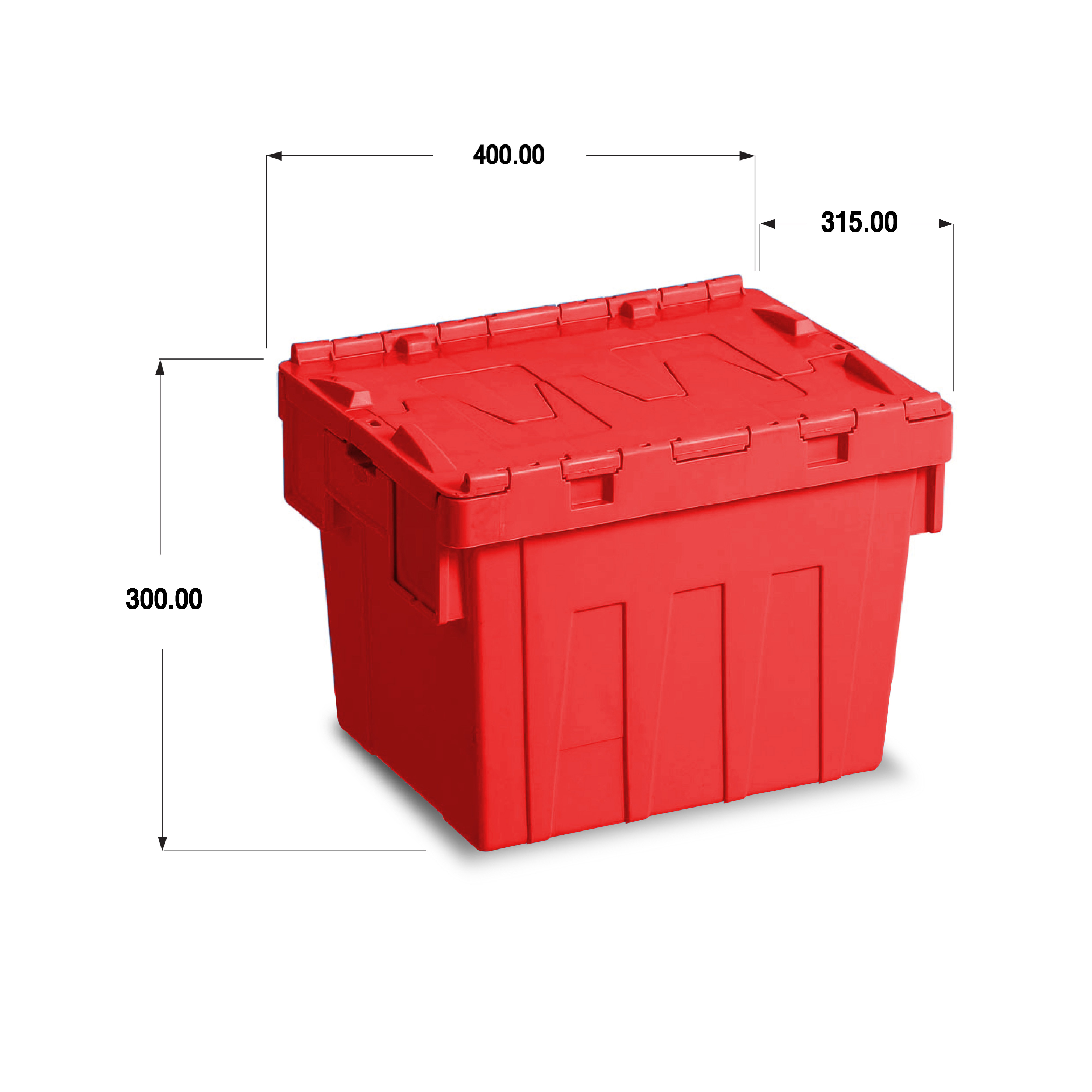 ลังพลาสติกฝาซิกแซกสีแดง ALC-4331