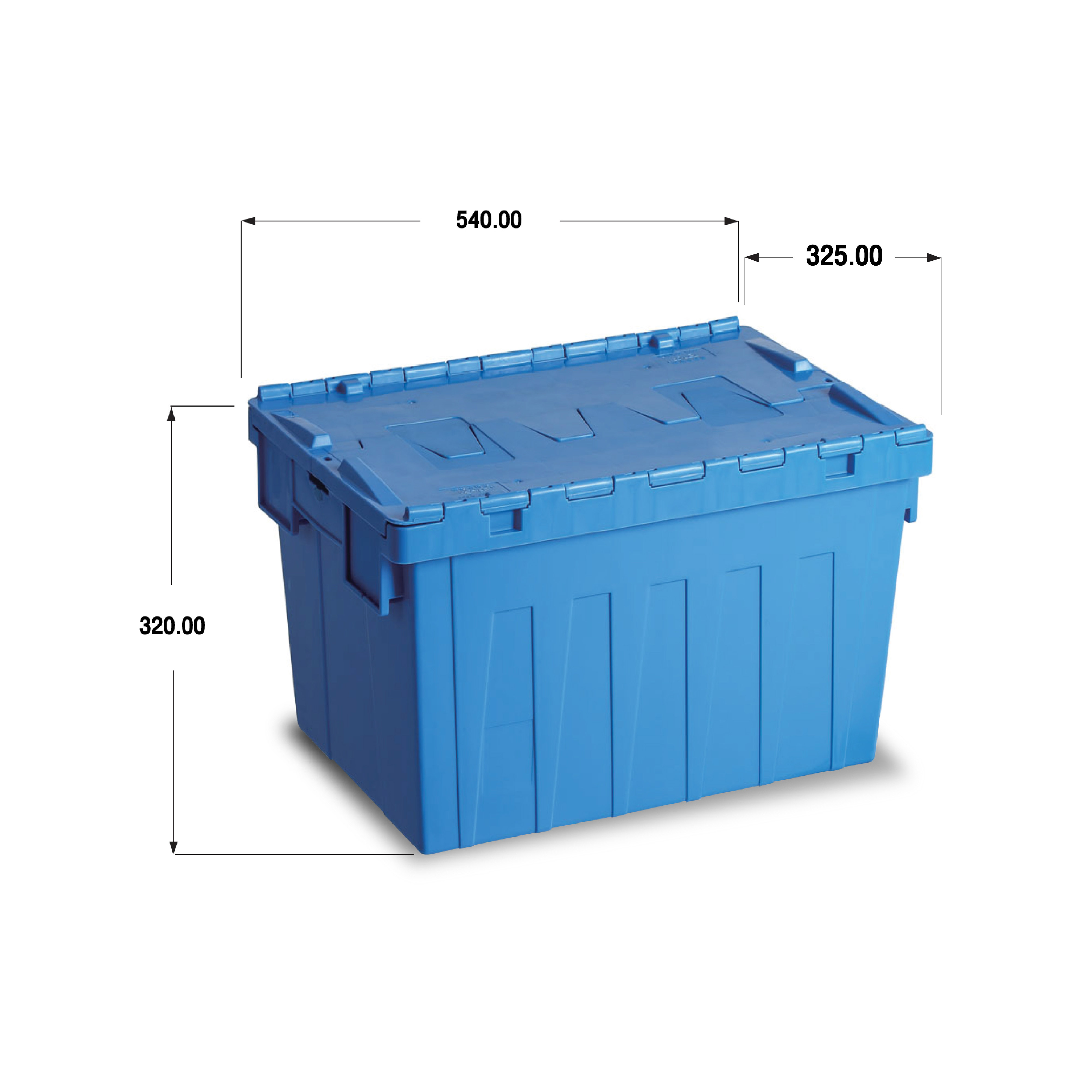 ลังพลาสติกฝาซิกแซกสีฟ้า ALC-5432