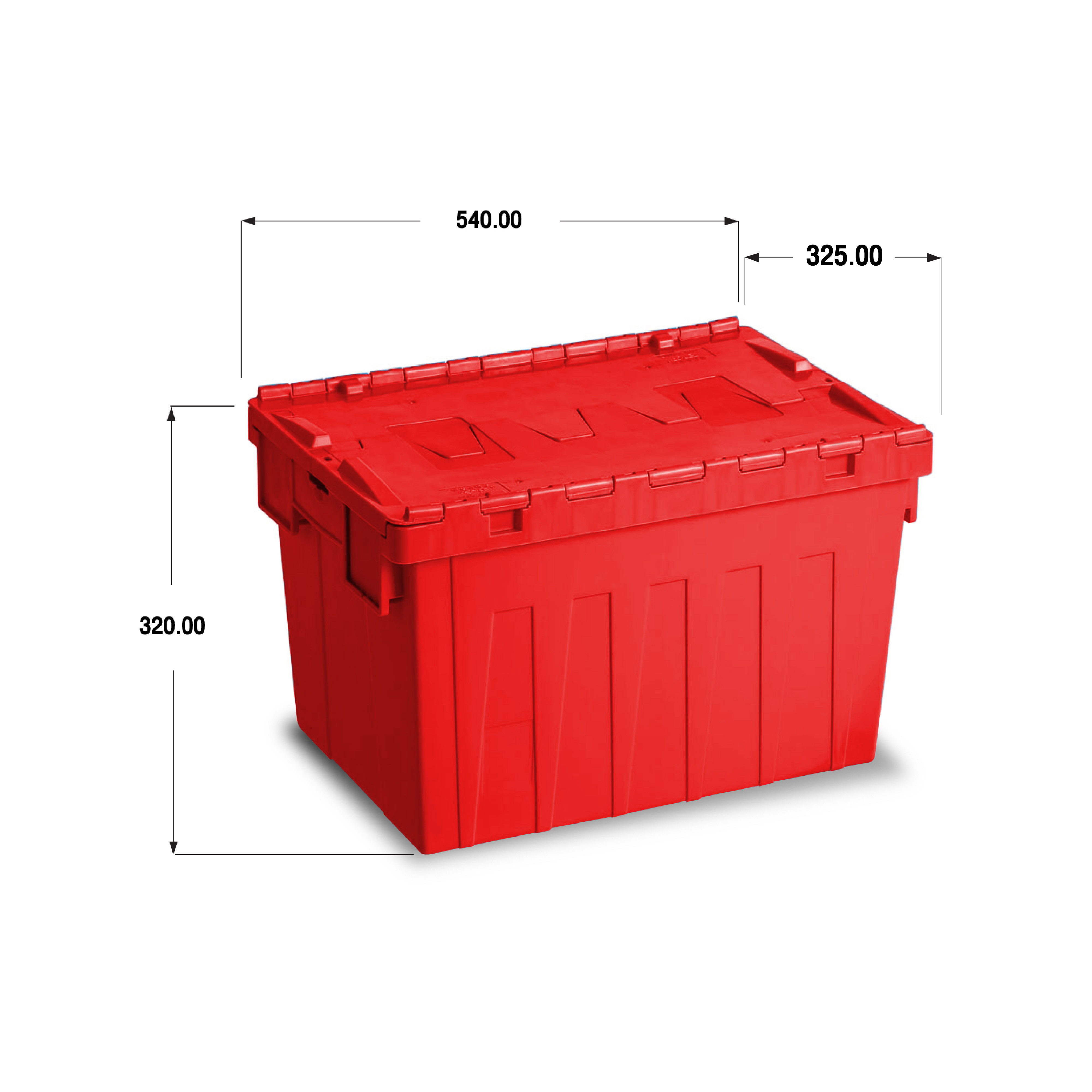 ลังพลาสติกฝาซิกแซกสีแดง ALC-5432