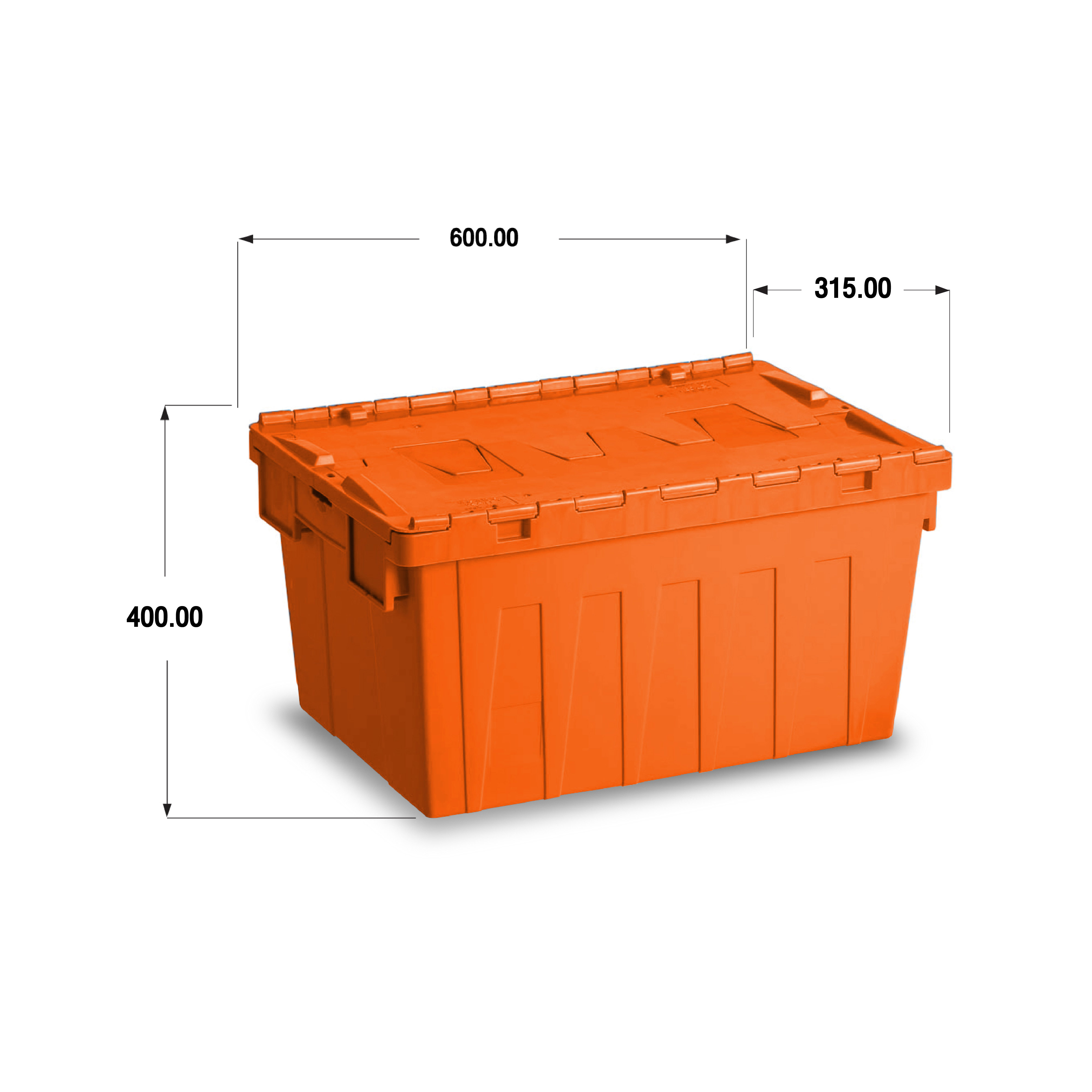 ลังพลาสติกฝาซิกแซกสีส้ม ALC-6431