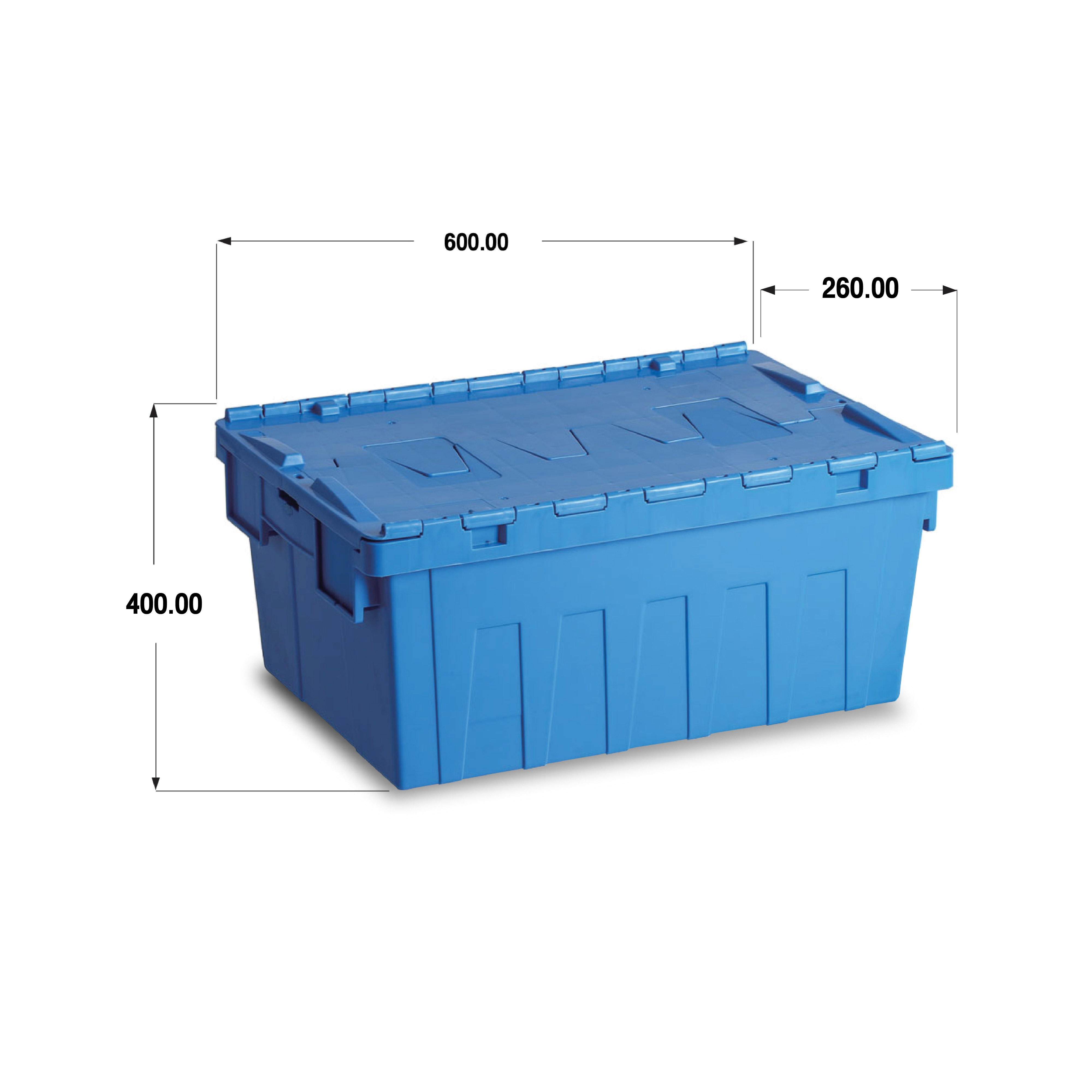 ลังพลาสติกฝาซิกแซกสีฟ้า ALC-6426