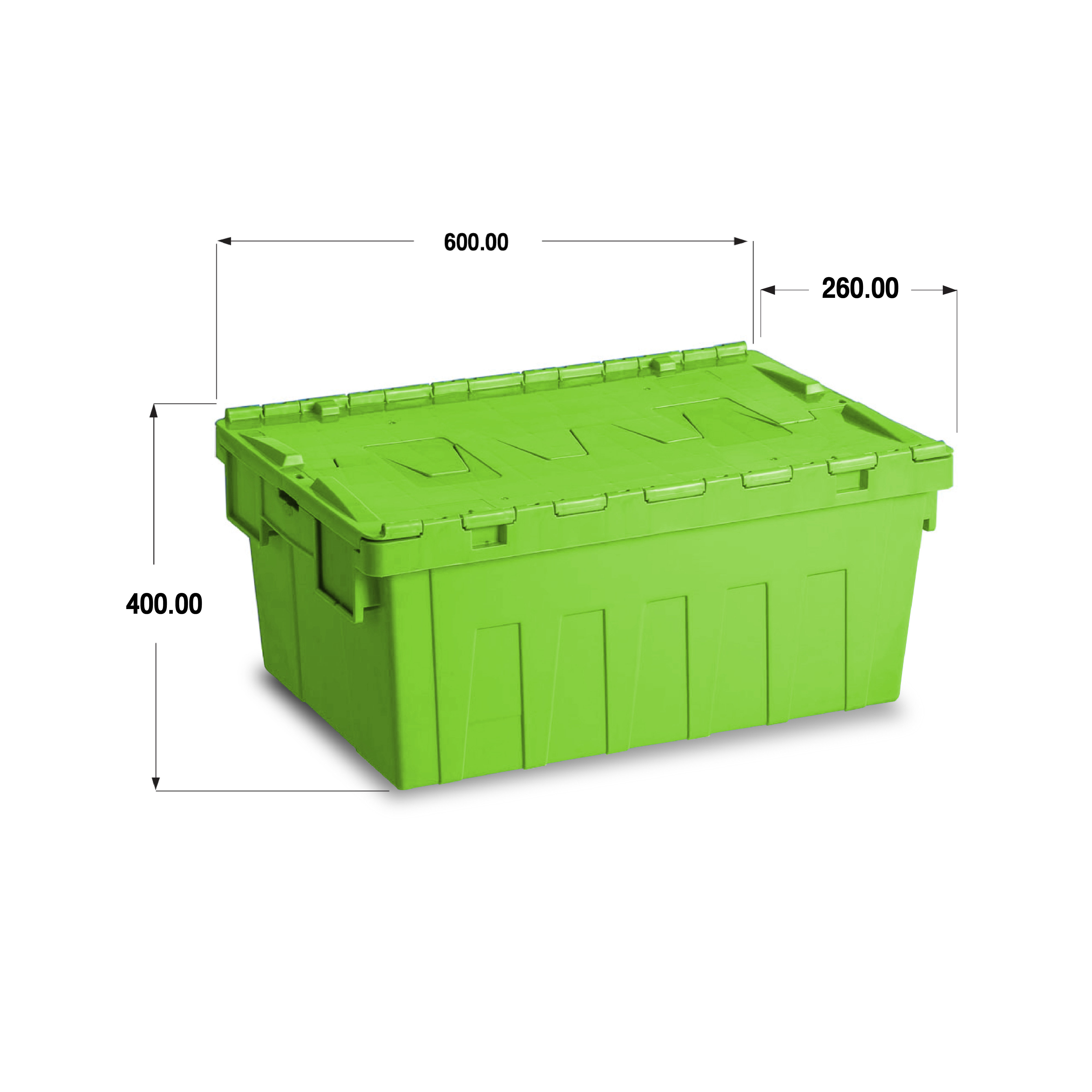 ลังพลาสติกฝาซิกแซกสีเขียวอ่อน ALC-6426