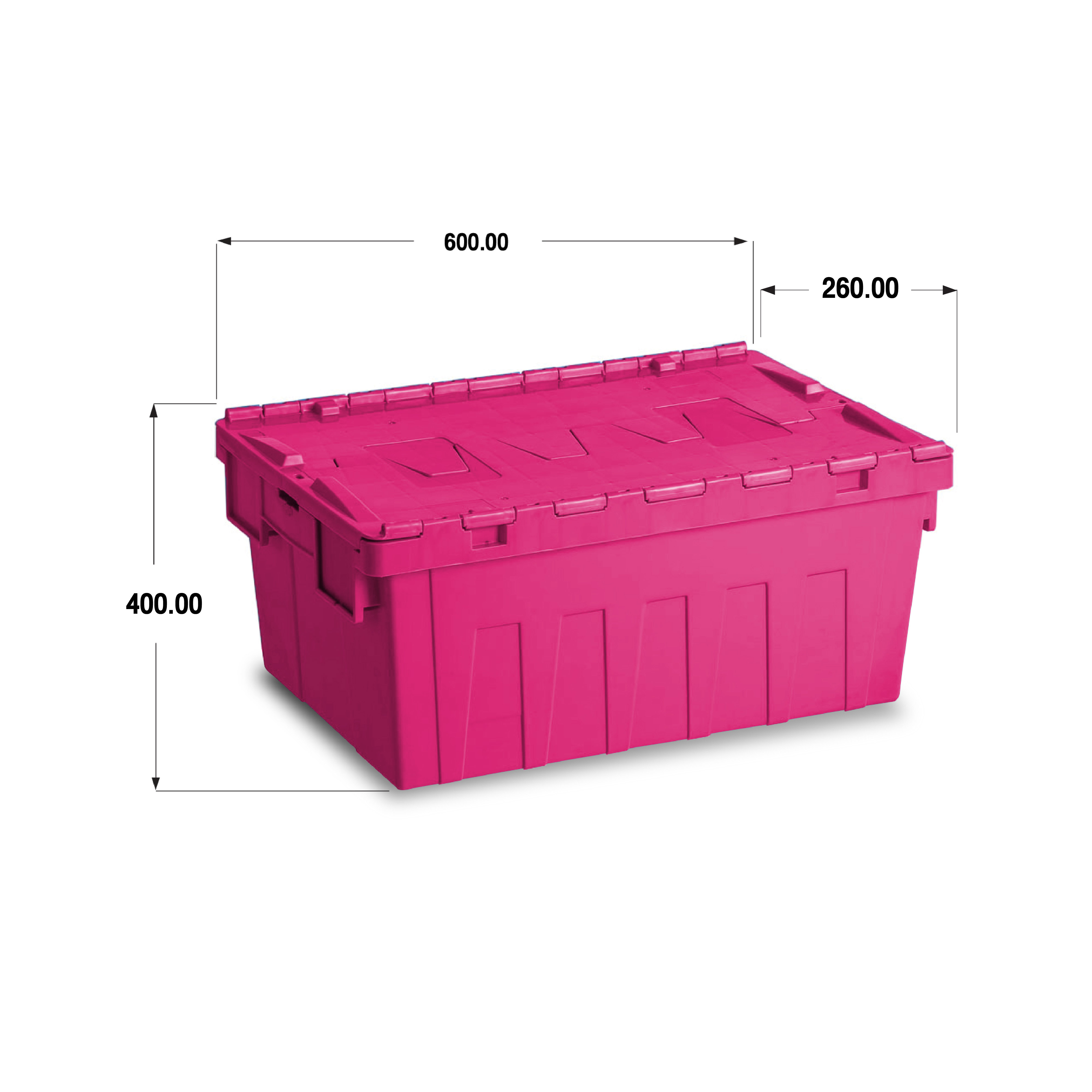 ลังพลาสติกฝาซิกแซกสีชมพู ALC-6426