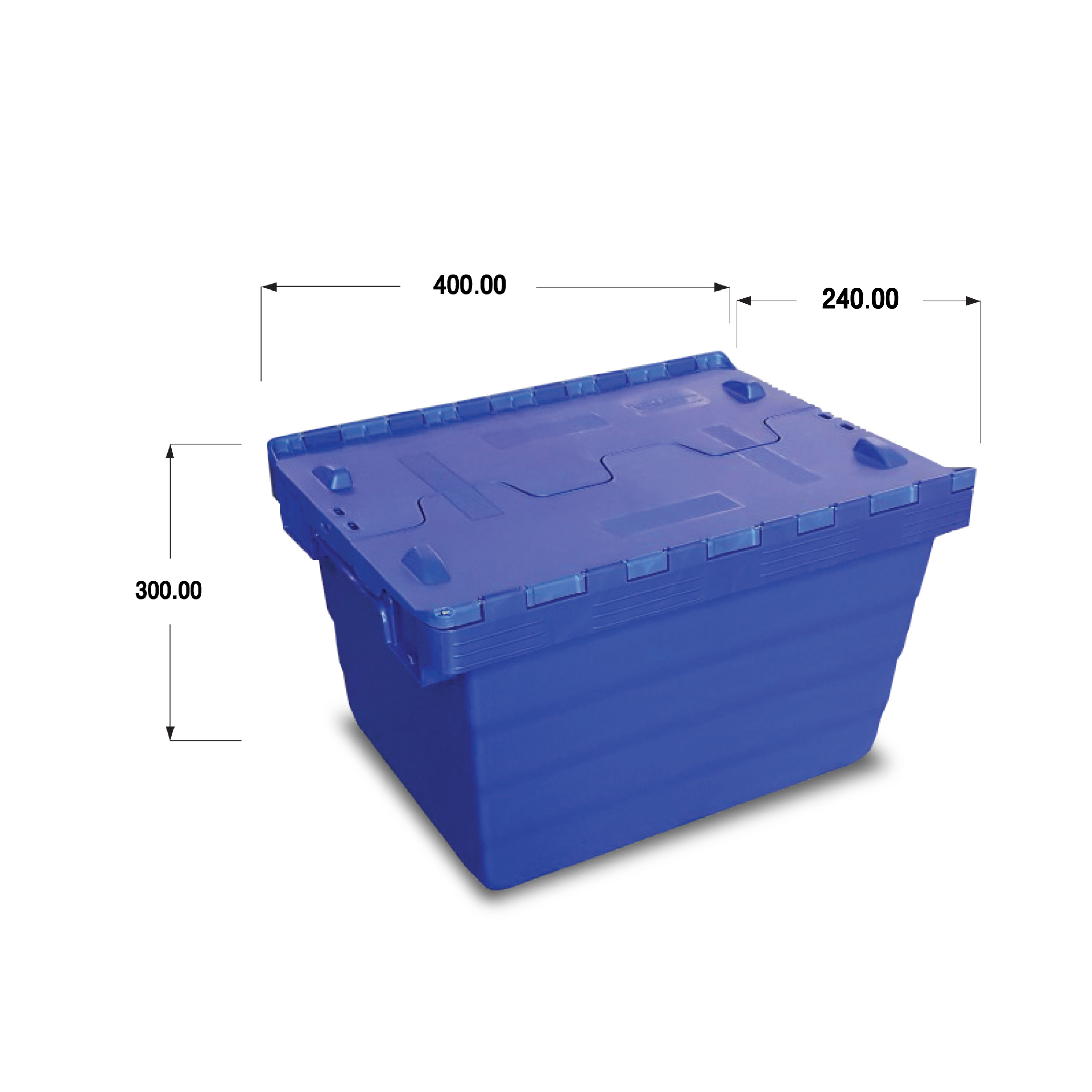 ลังพลาสติกฝาซิกแซกสีน้ำเงิน ALC400-240