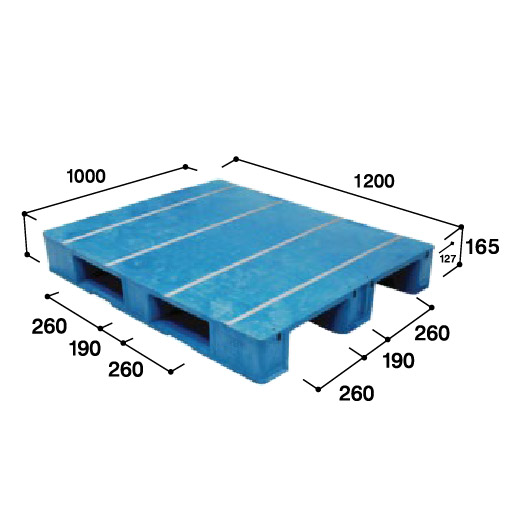 Hygiene Series พาเลทพลาสติกควบคุมการปนเปื้อน EN4-1210FASM (Anti-Slip, Steel Reinforced)
