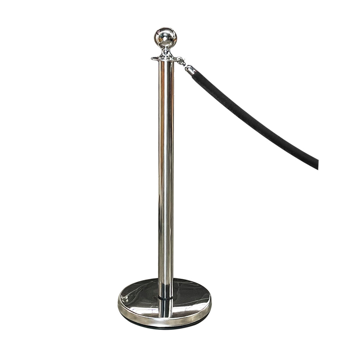 เสากั้นทางเดินสแตนเลส พร้อมสายคล้องกำมะหยี่สีดำ (1 ต้น)