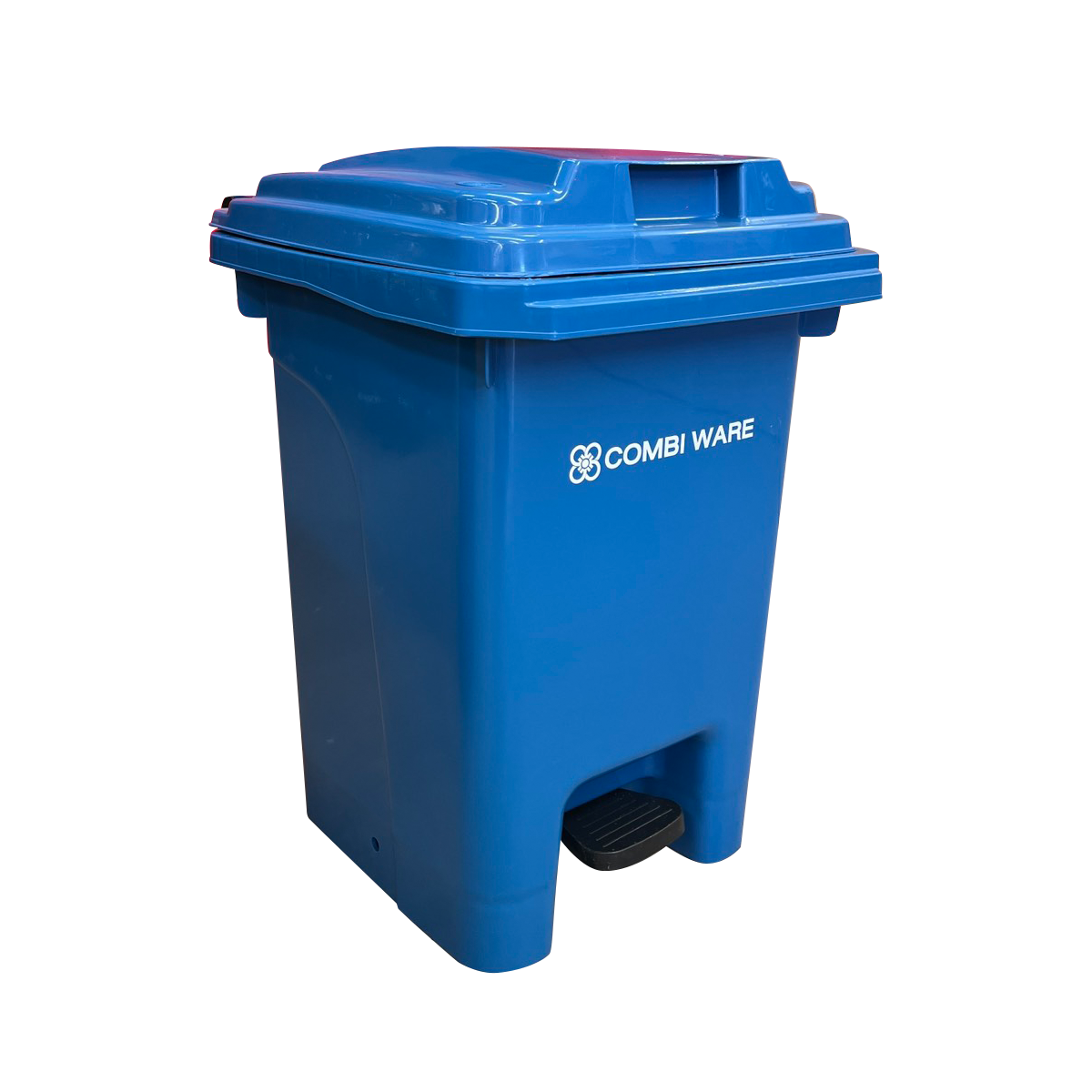 ถังขยะพลาสติก ขนาด 60 ลิตร แบบมีเท้าเหยียบ สีน้ำเงิน