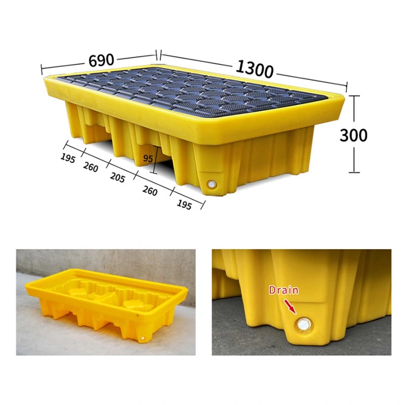2 Drums Spill Pallet พาเลทรองถังสารเคมีชนิด 2 ถัง