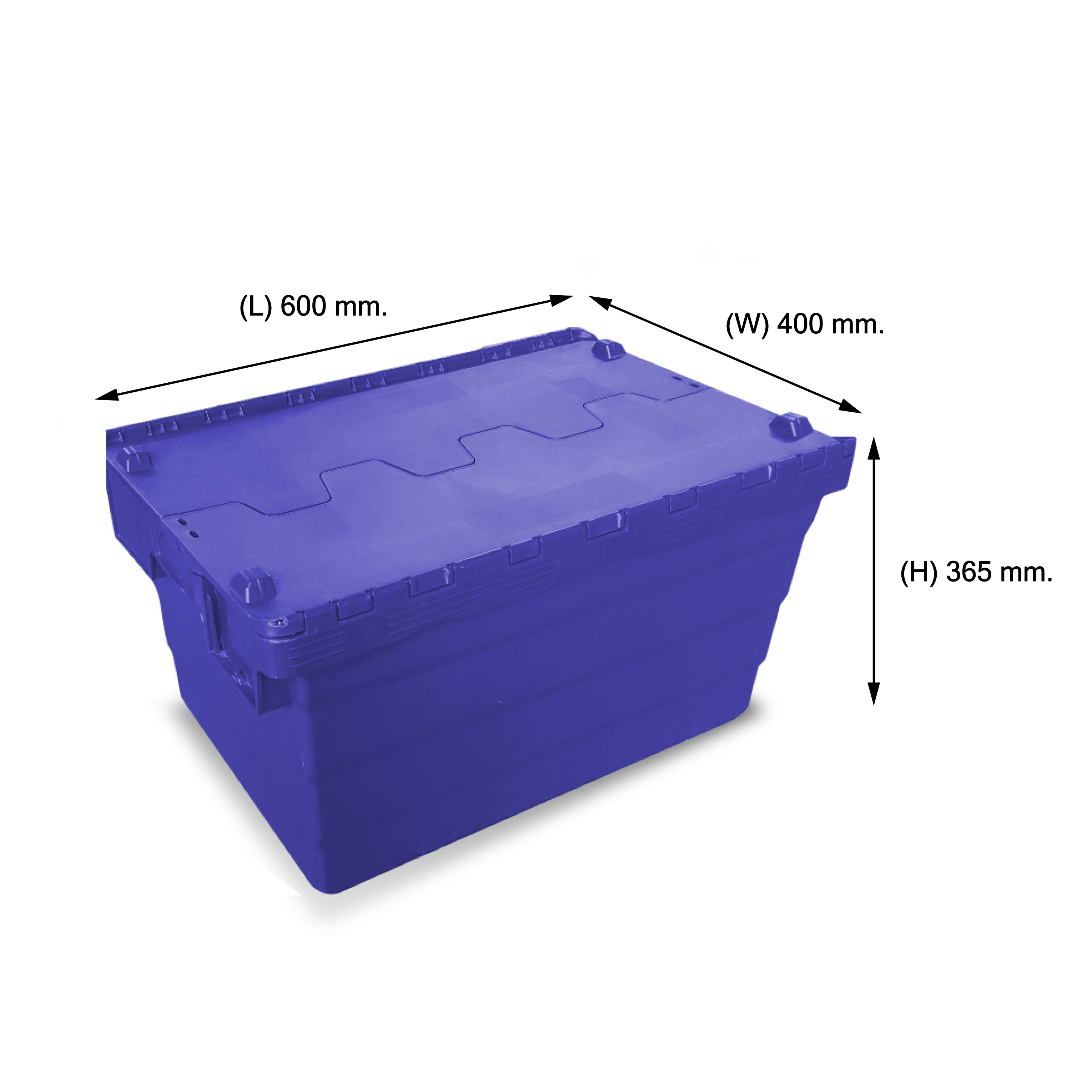 ลังพลาสติกฝาซิกแซกสีน้ำเงิน ALC600-365