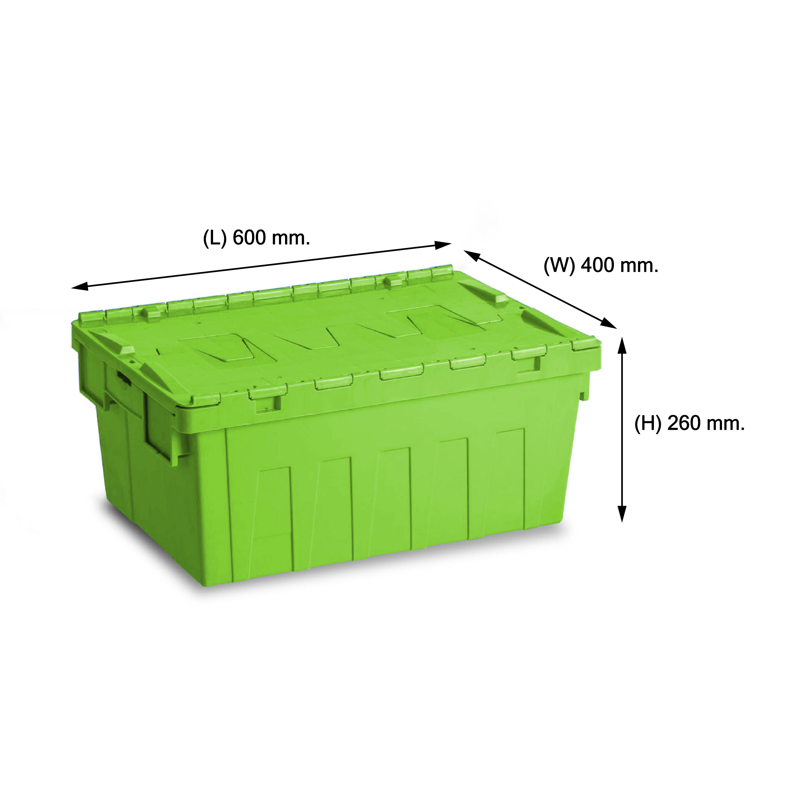 ลังพลาสติกฝาซิกแซกสีเขียวอ่อน ALC-6426