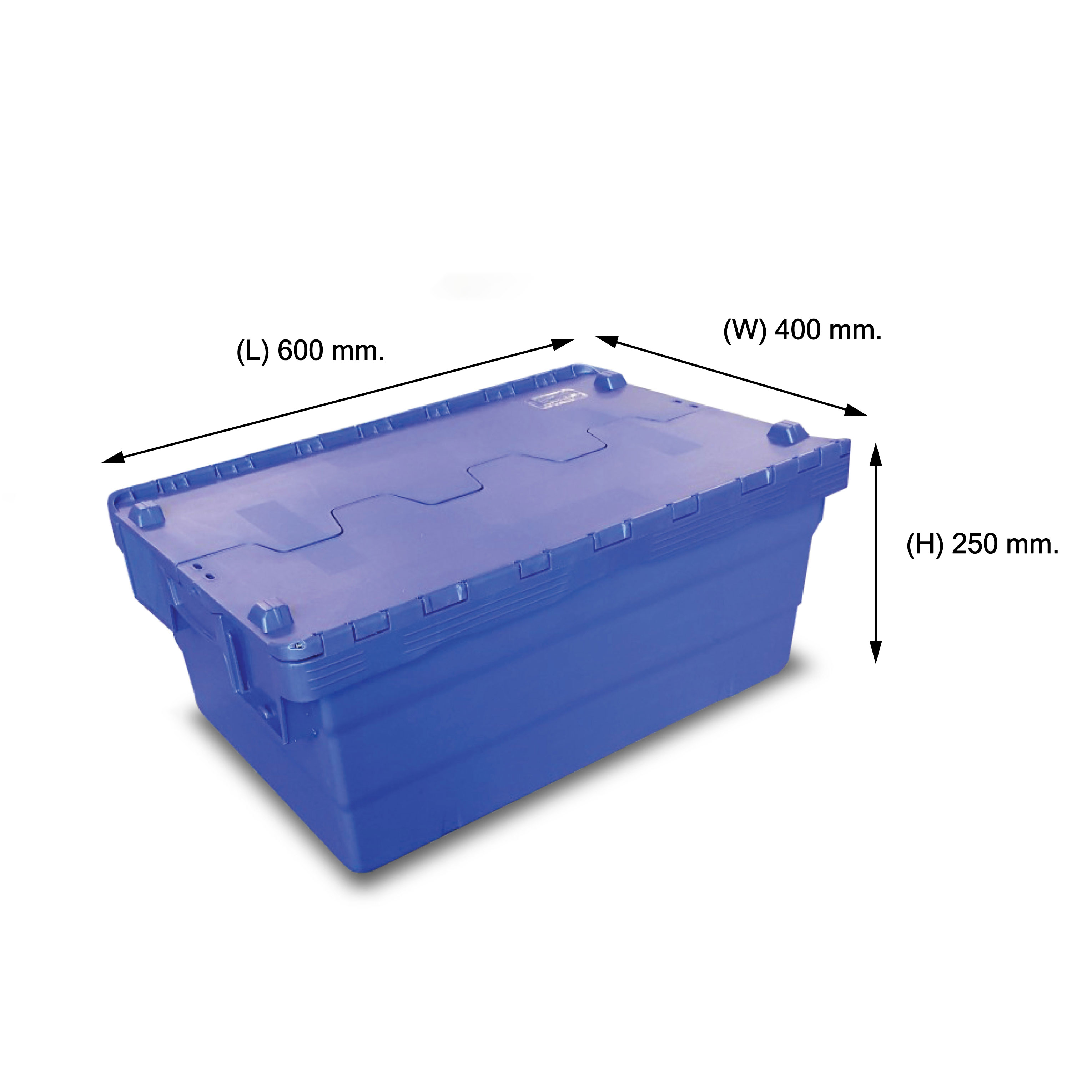 ลังพลาสติกฝาซิกแซกสีน้ำเงิน ALC600-250