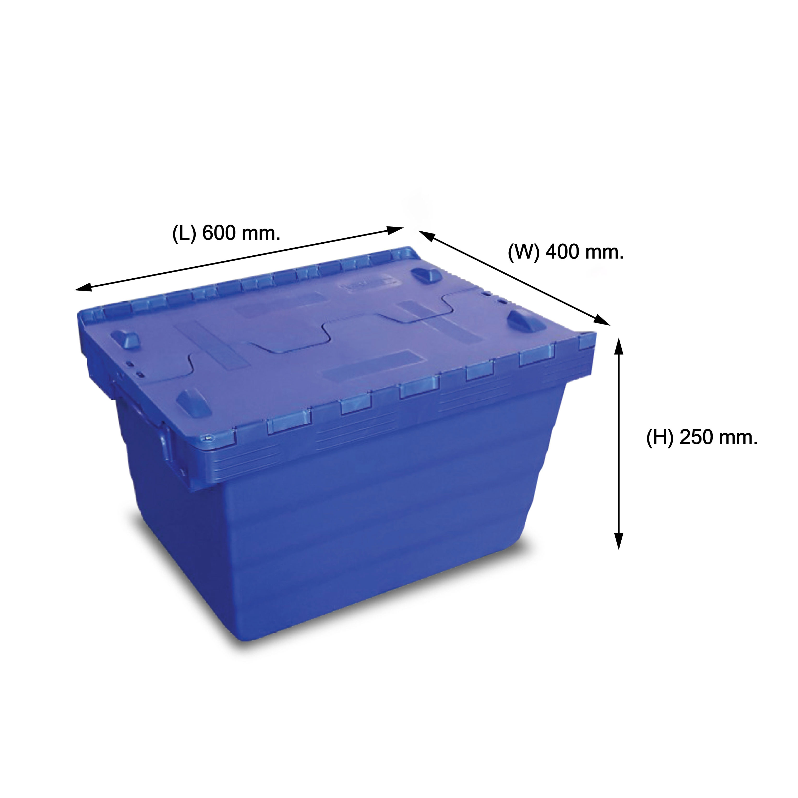 ลังพลาสติกฝาซิกแซกสีน้ำเงิน ALC400-240