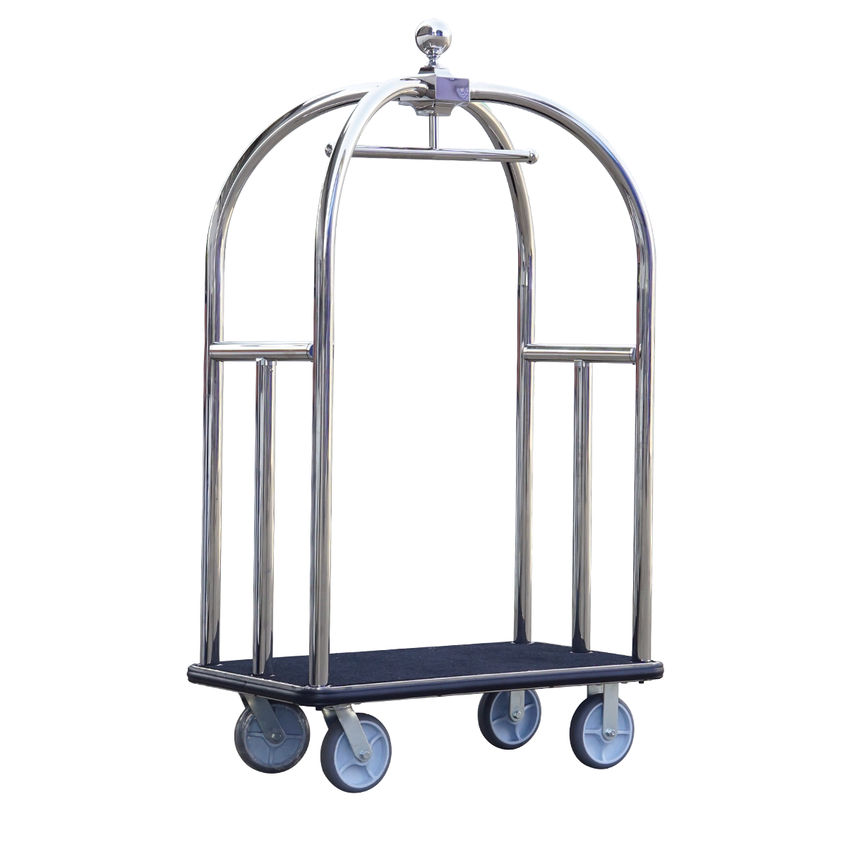รถเข็นเก็บกระเป๋า 4 ล้อ Baggage Trolley สีดำ