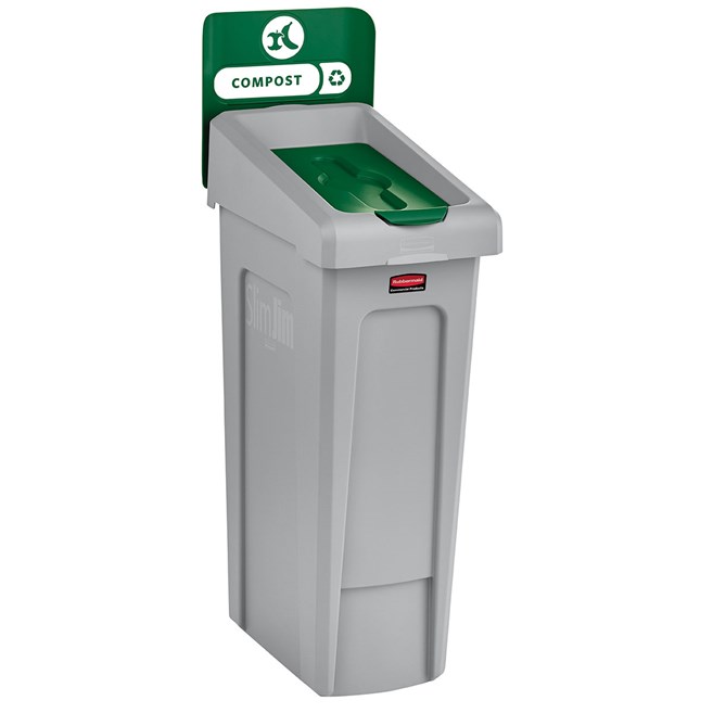 ถังขยะ Slim Jim® Recycling Station สำหรับแยกทิ้ง - สีเขียว