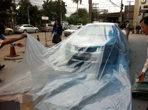 ถุงพลาสติก ถุงพลาสติกคลุมรถ ถุงห่อรถ กันน้ำท่วม Proof Car Plastic Bag 175 Mircon