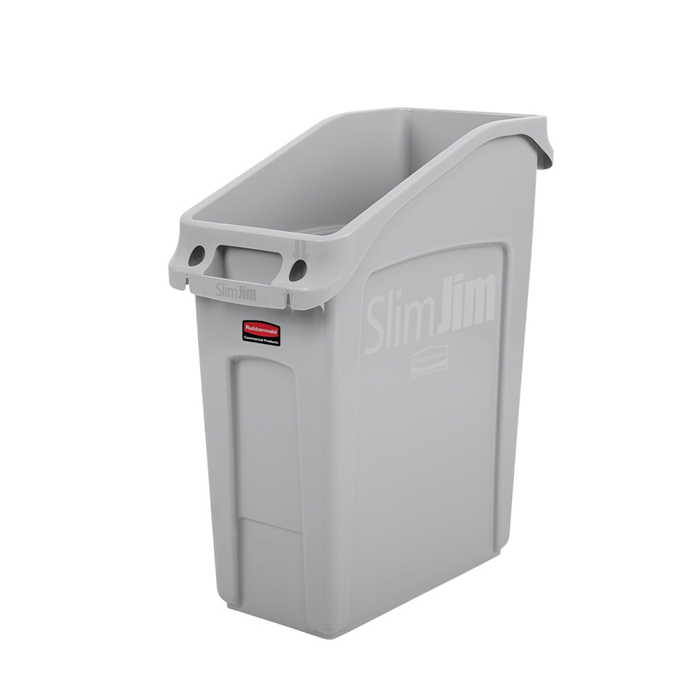 ถังขยะทรงสูงสำหรับวางใต้เคาน์เตอร์ SLIM JIM® Under Counter Container ขนาด 49.2 ลิตร สีเทา