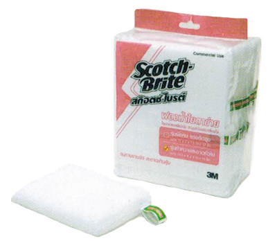 ฟองน้ำตาข่าย 3M Scotch-Brite™ Sponge Net Light Duty สีขาว