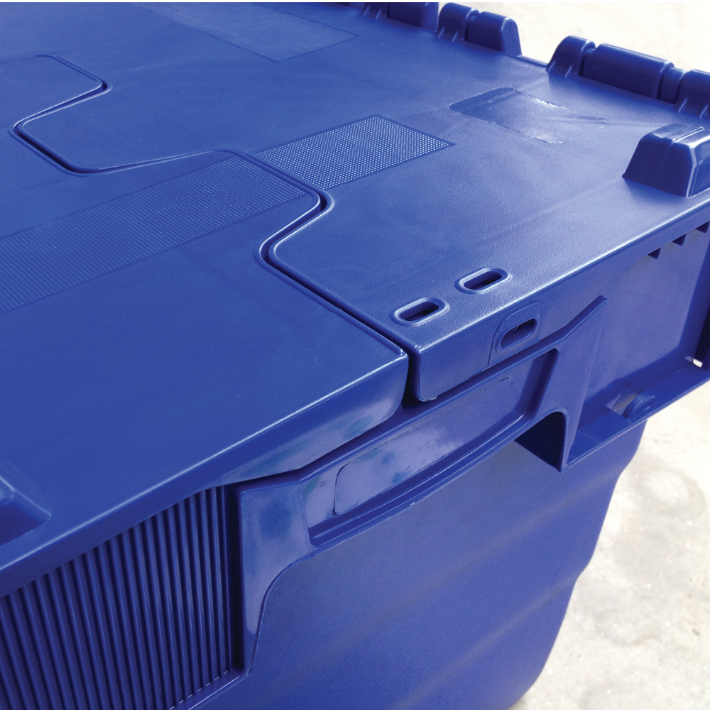 ลังพลาสติกฝาซิกแซกสีน้ำเงิน ALC600-365