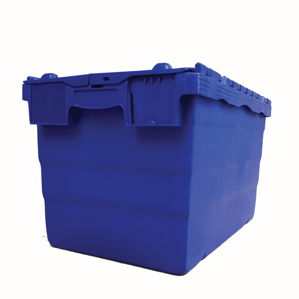 ลังพลาสติกฝาซิกแซกสีน้ำเงิน ALC600-365