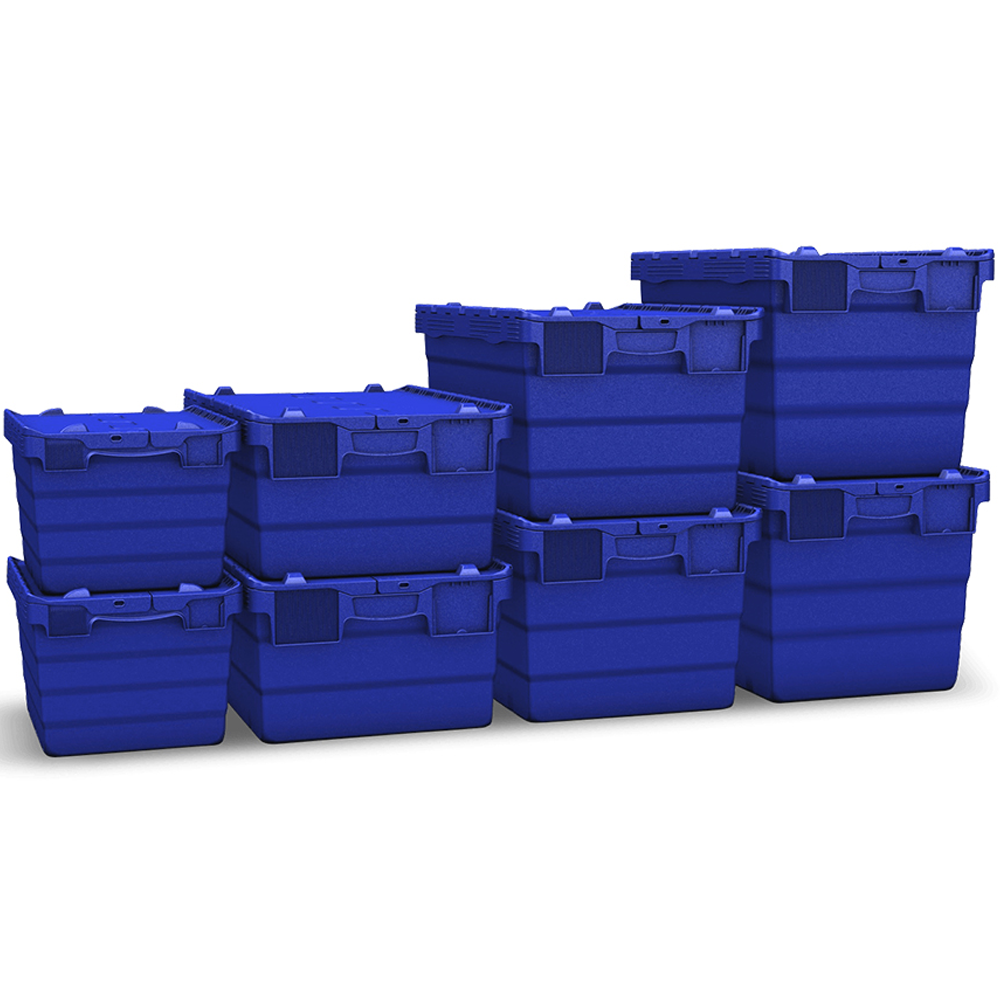 ลังพลาสติกฝาซิกแซกสีน้ำเงิน ALC600-365