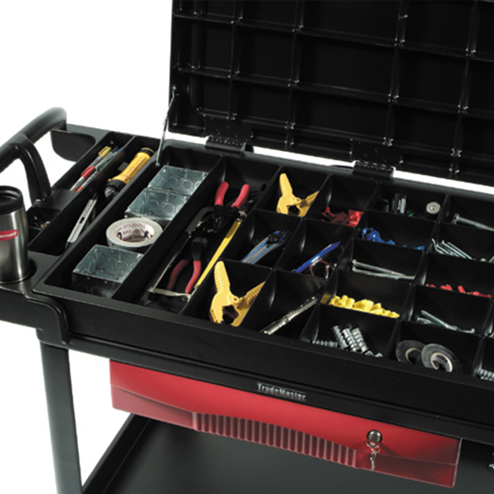 รถเข็นเครื่องมือช่าง TradeMaster® Professional Contractors Cart สีดำ